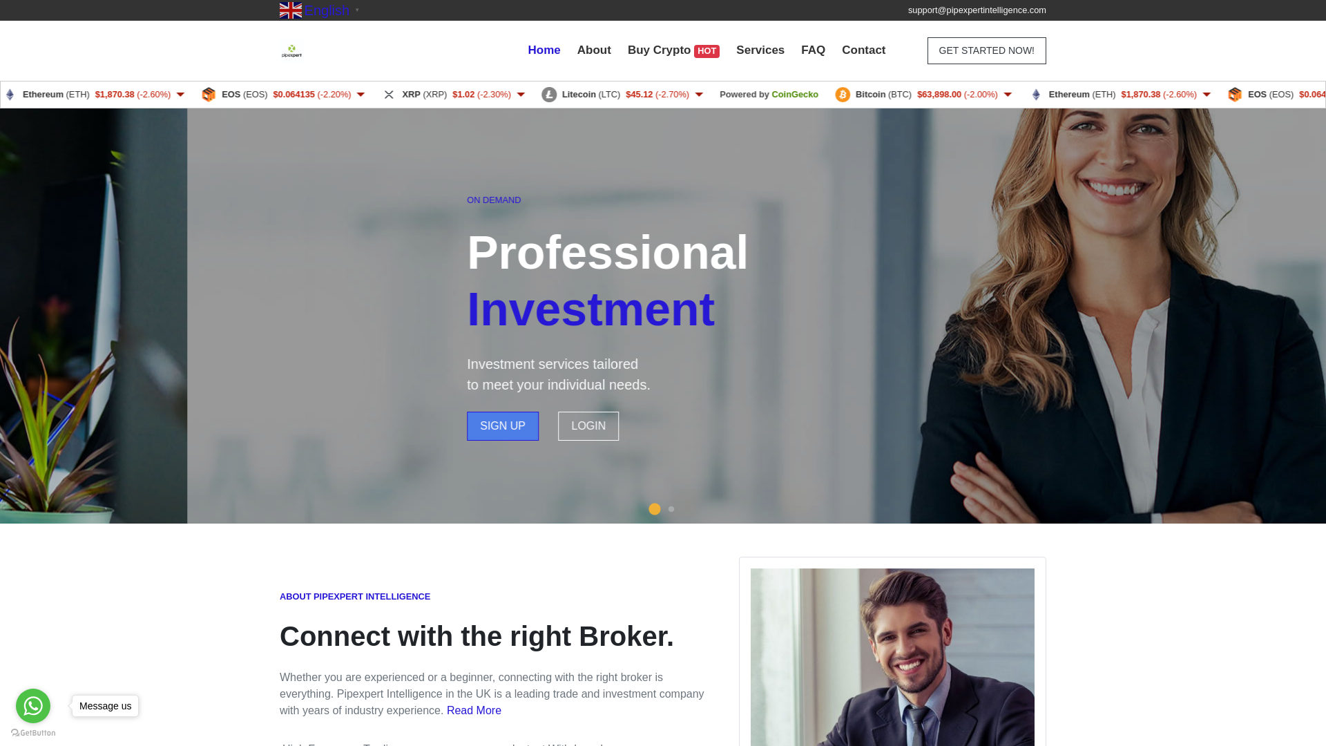 Screenshot of pipexpertintelligence.com