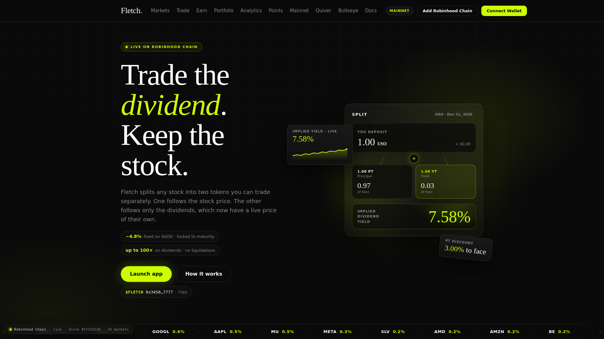 Screenshot of fletch.finance