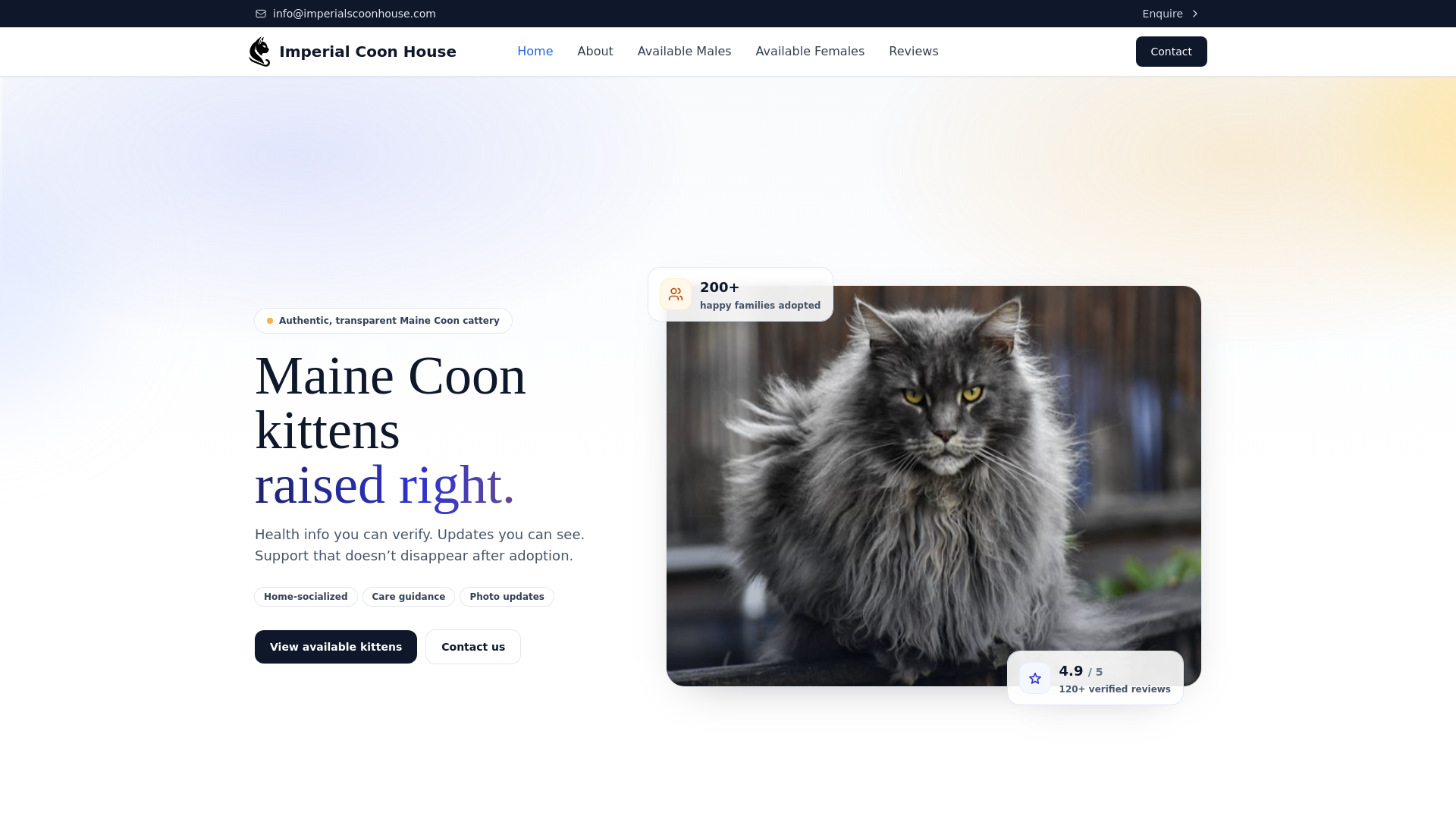Screenshot of imperialscoonhouse.com