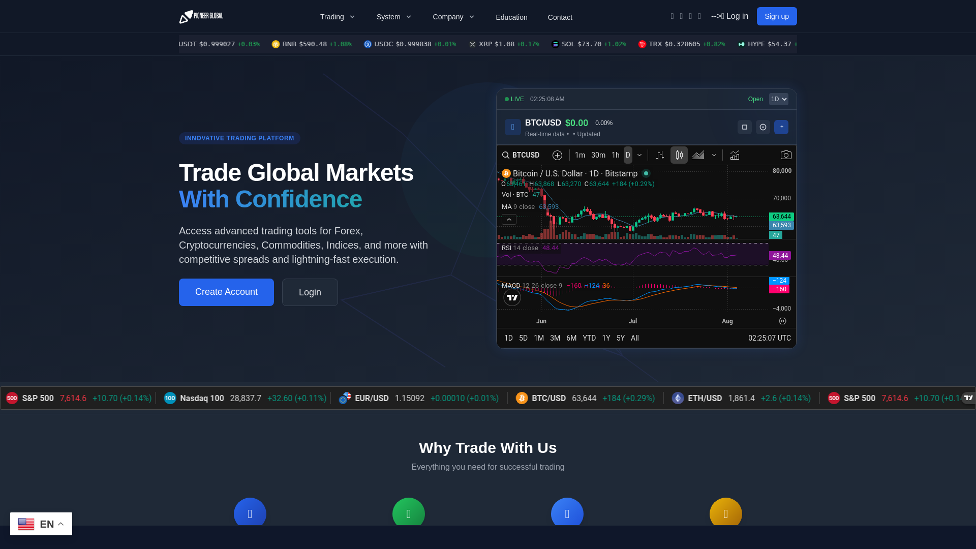 Screenshot of in.pioneerglobal.online