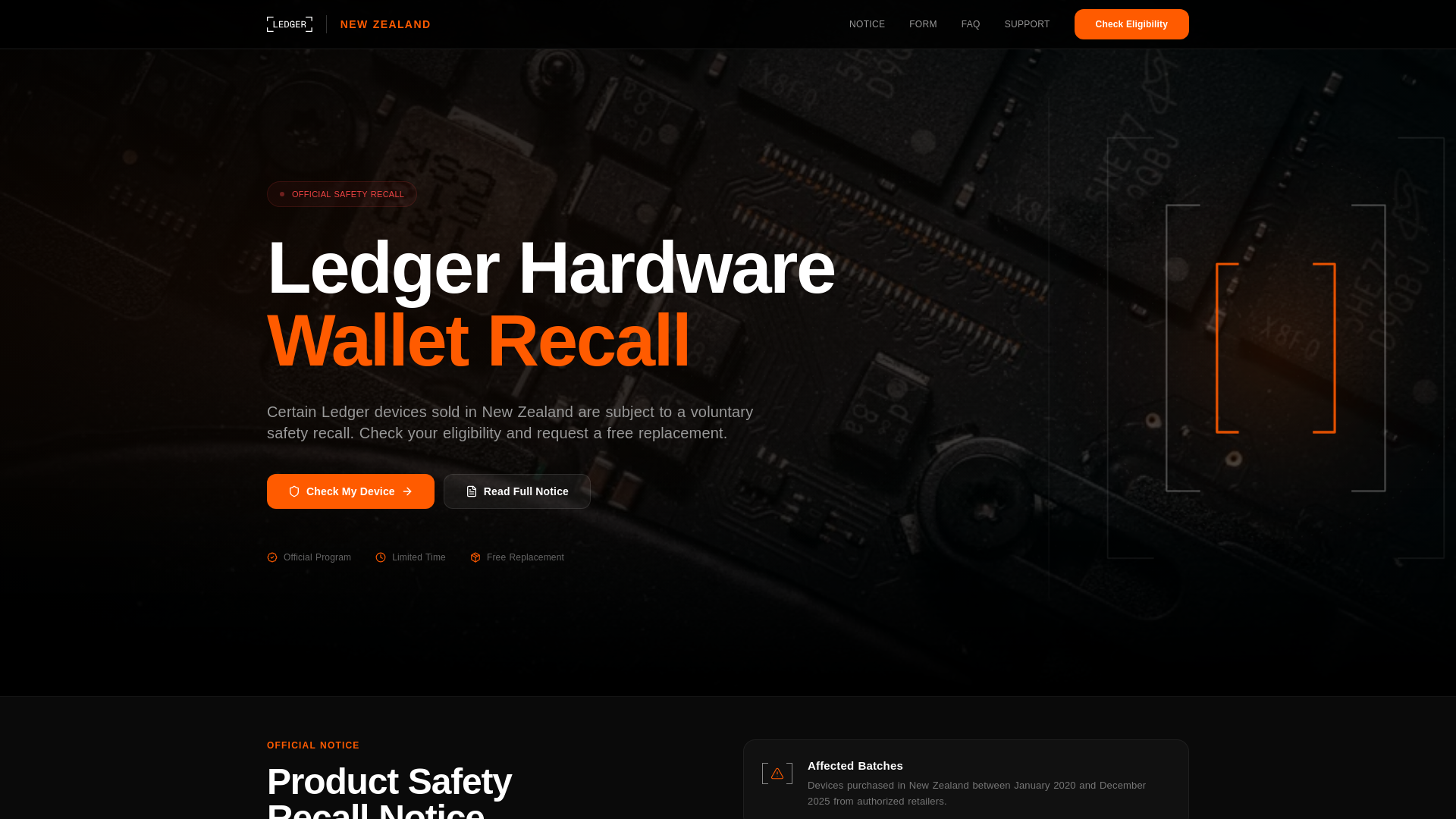 Screenshot of recallprocessnz.com