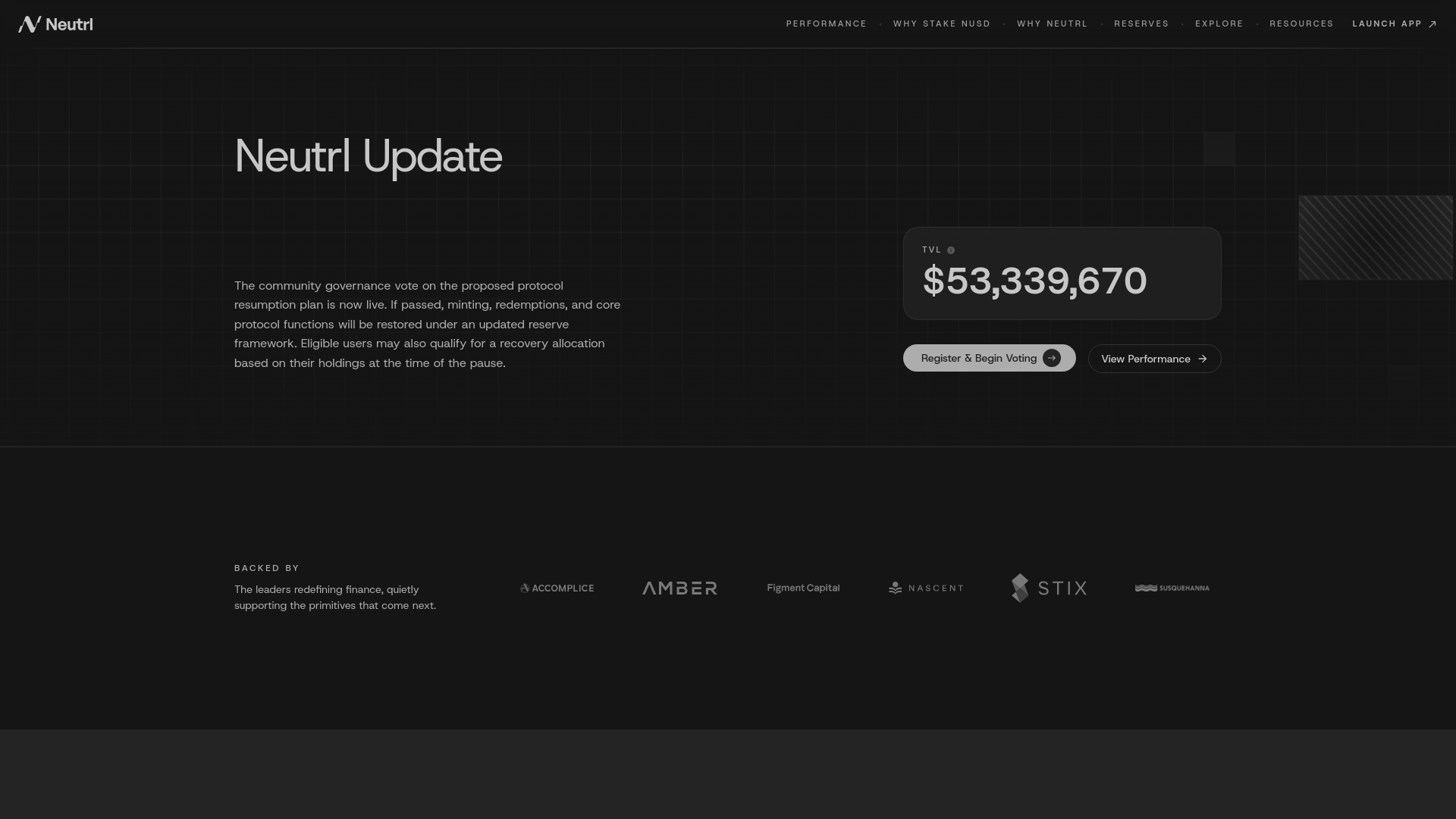Screenshot of vote-neutrl.finance