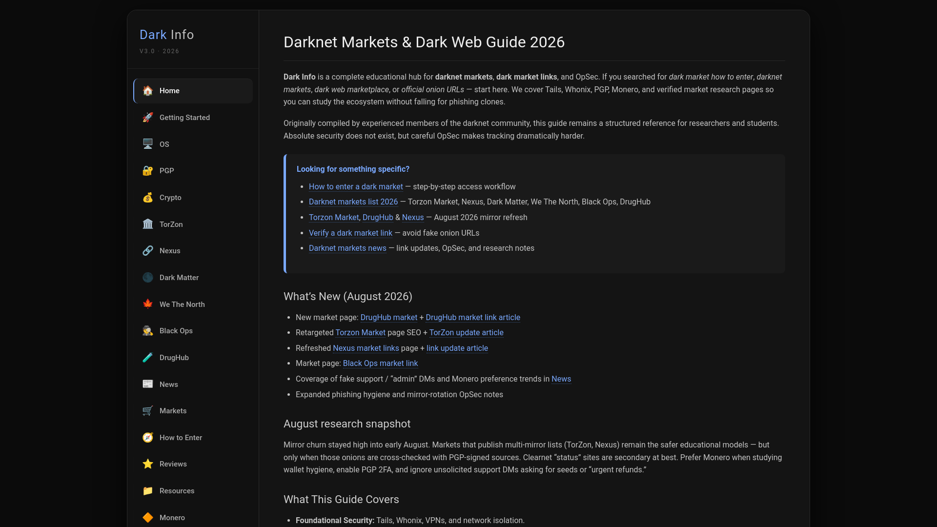 Screenshot of darkinfo.space