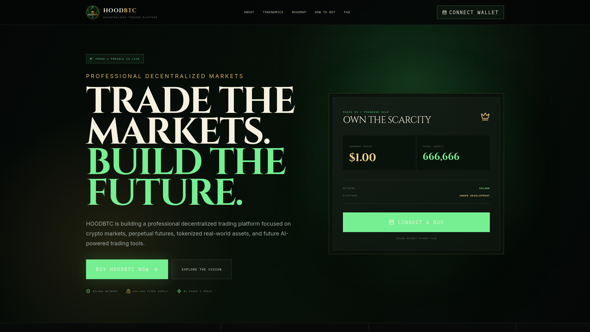 Screenshot of hoodbtc.com