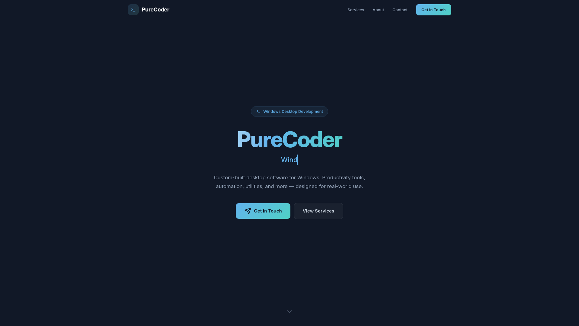 Screenshot of purecoder.io