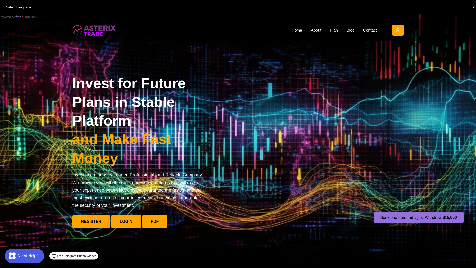 Screenshot of theasterixtrade.com