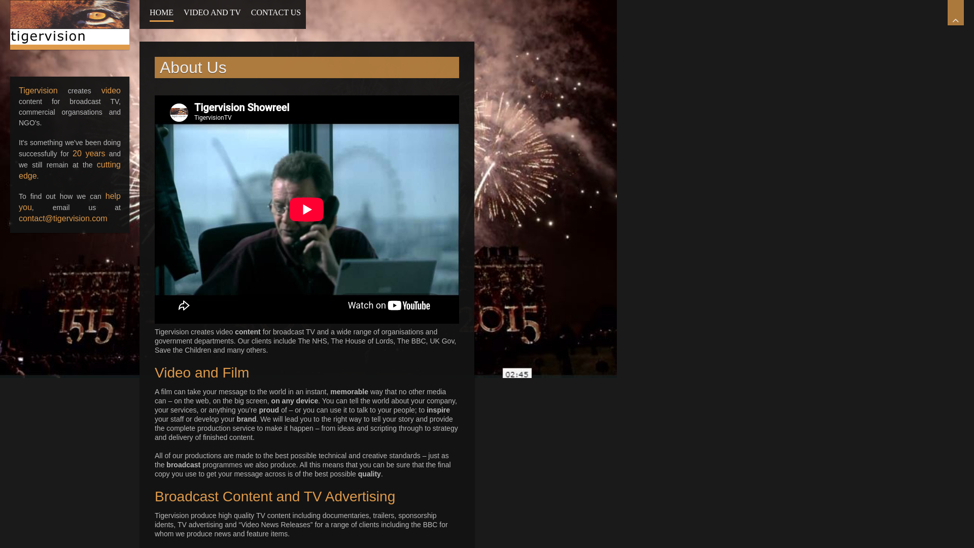 Screenshot of tigervision.com