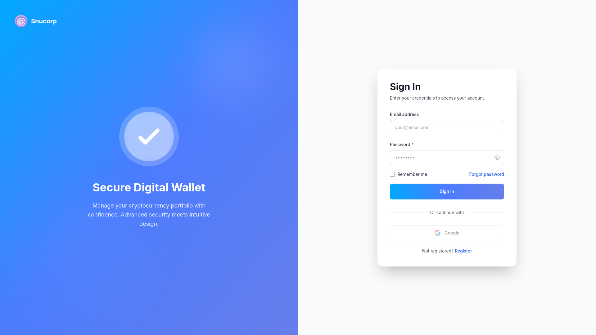Screenshot of secure.snucorp.com