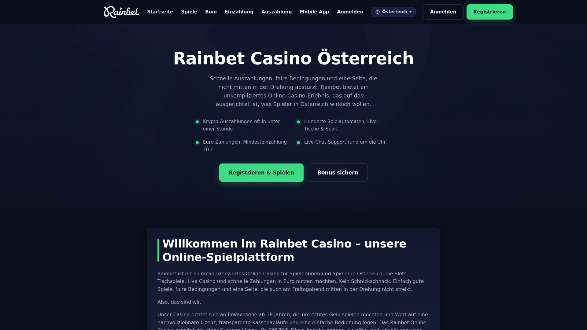 Screenshot of at-rainbet.at