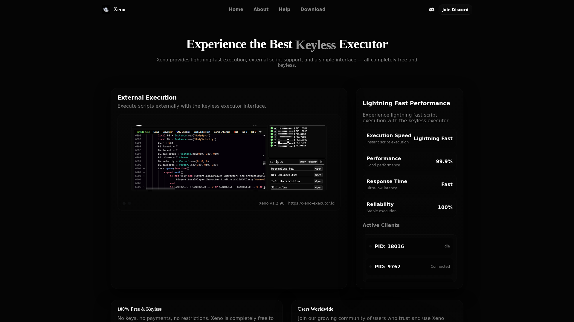 Screenshot of xeno-executor.lol
