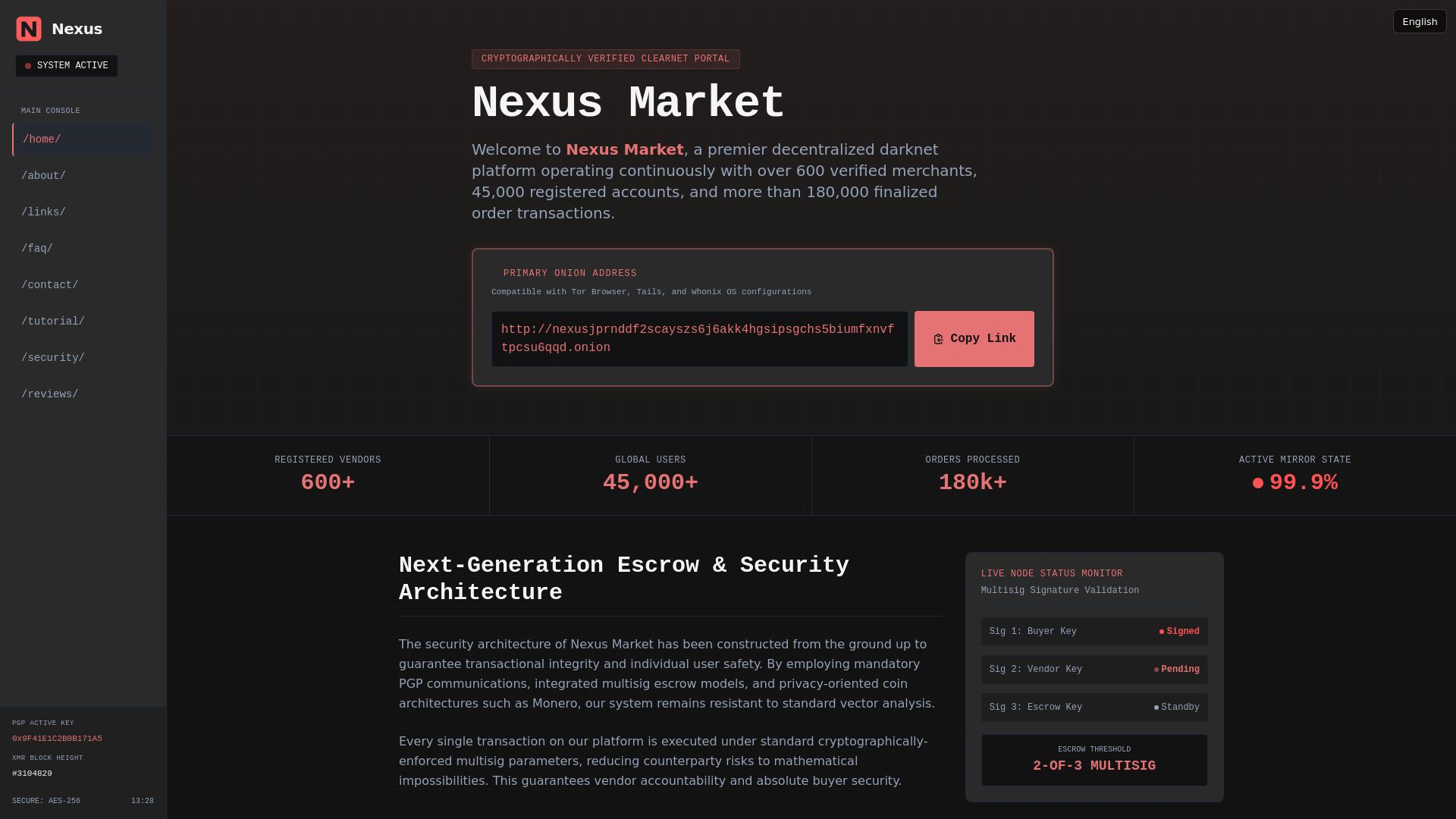 Screenshot of nexus-dark.xyz