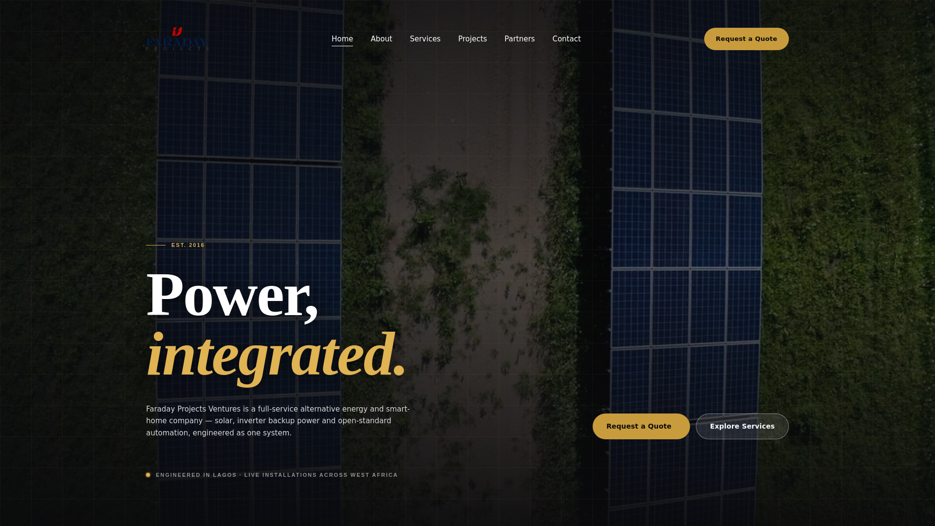 Screenshot of faradayprojects.com