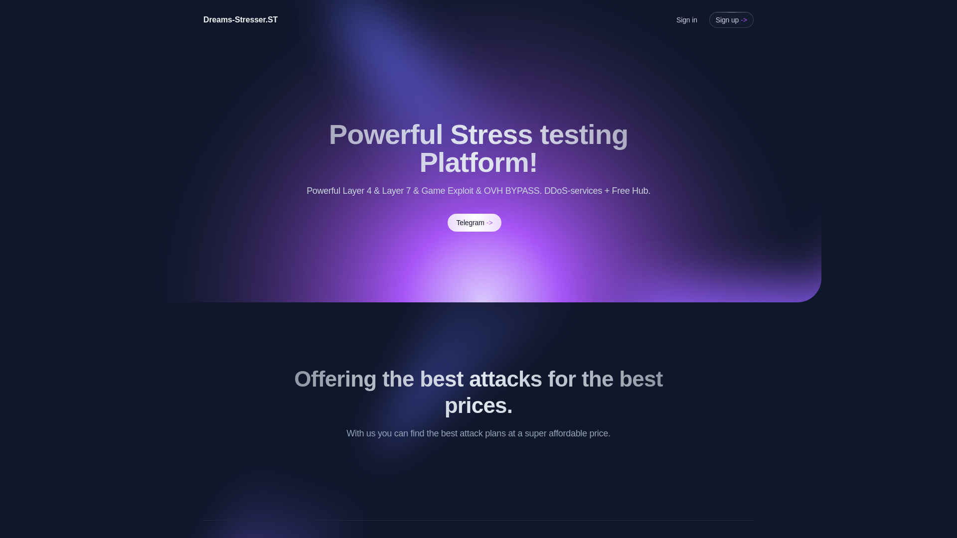Screenshot of dreams-stresser.st