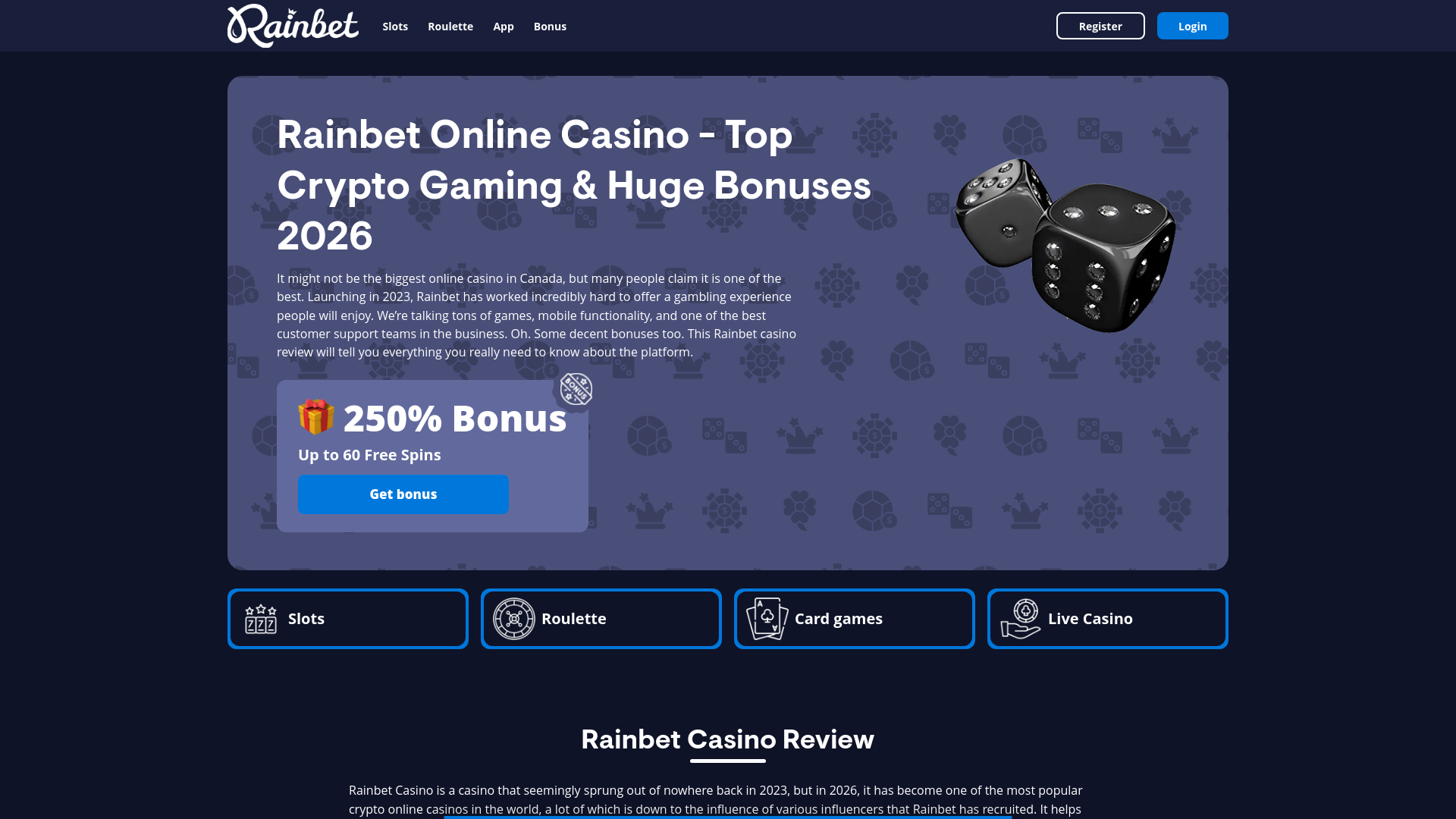 Screenshot of rainbetcasino.ink