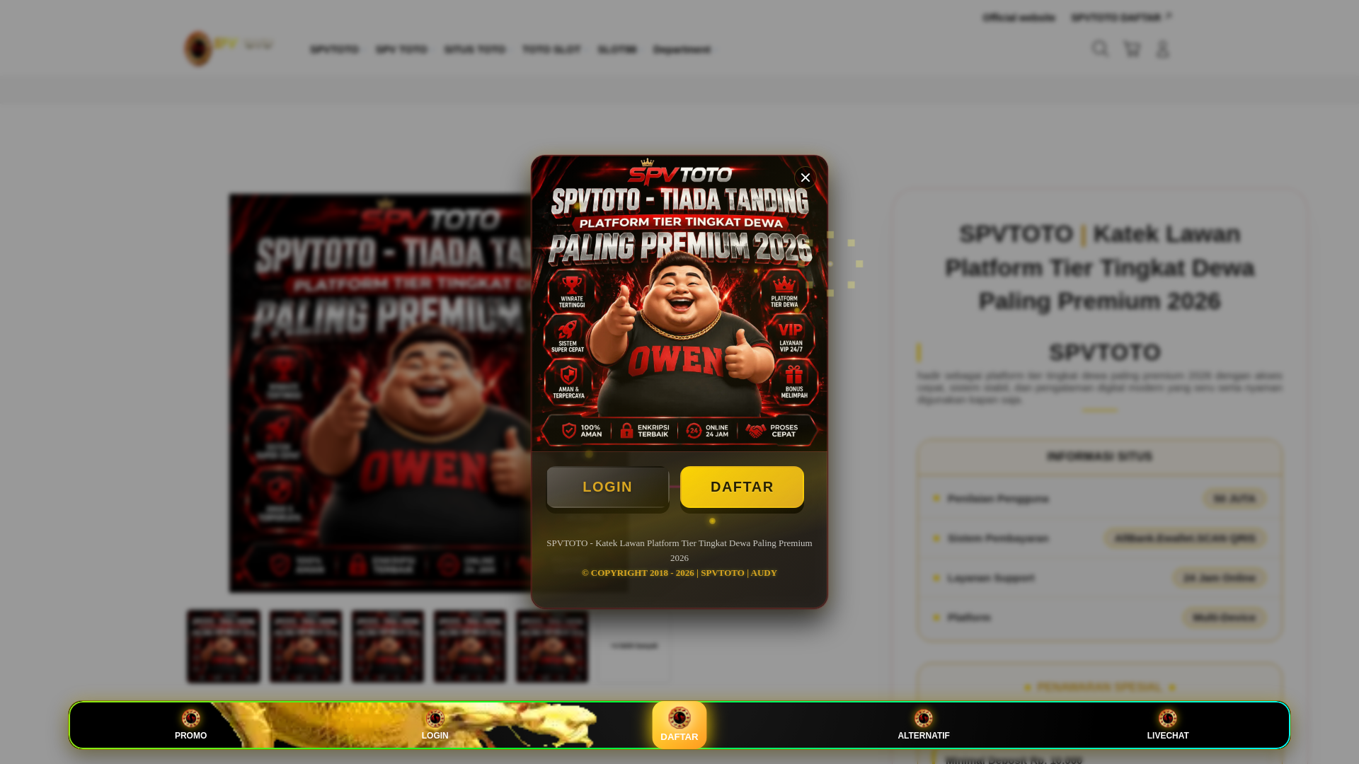 Screenshot of spvtoto.com