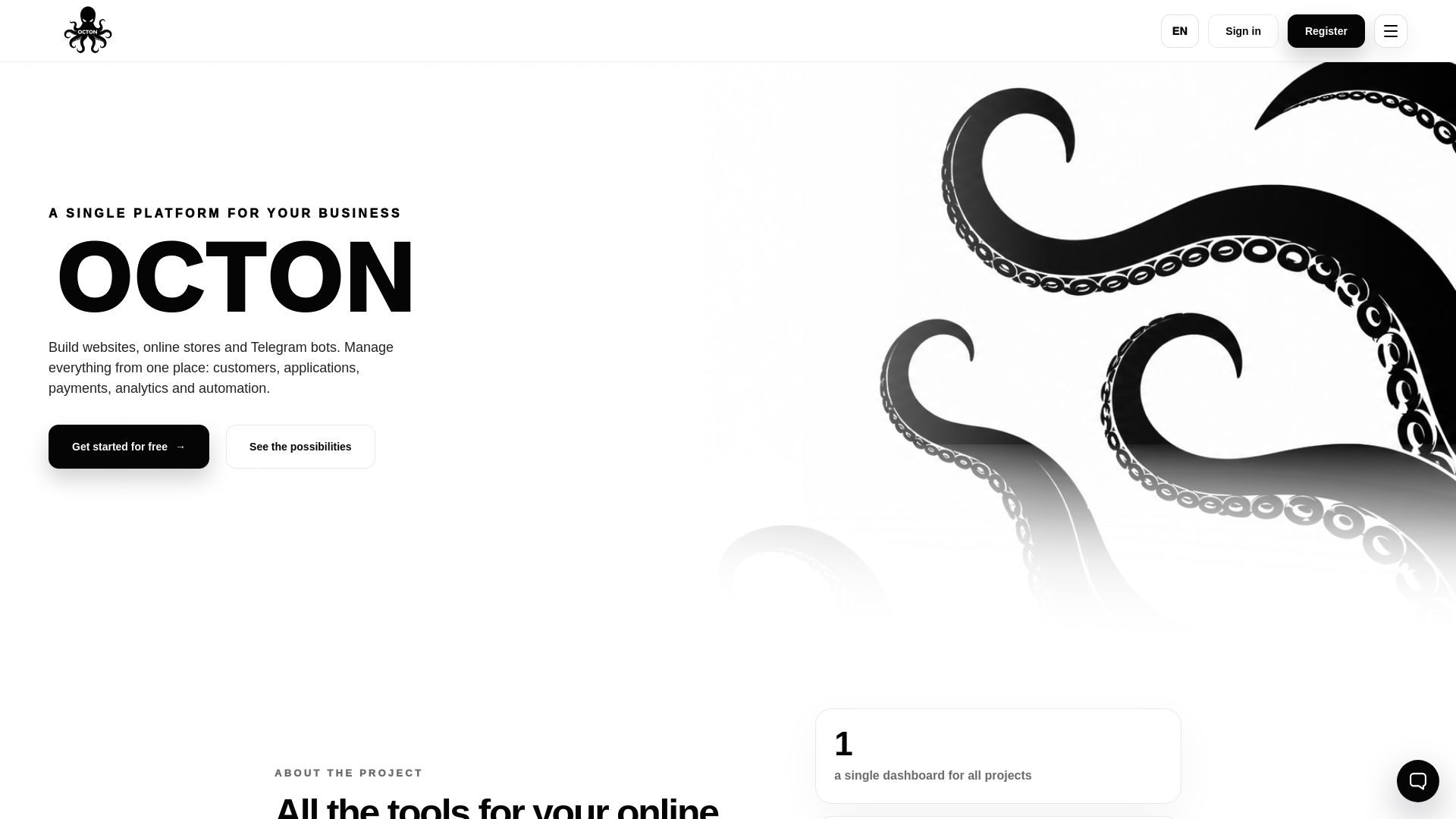 Screenshot of octon.black
