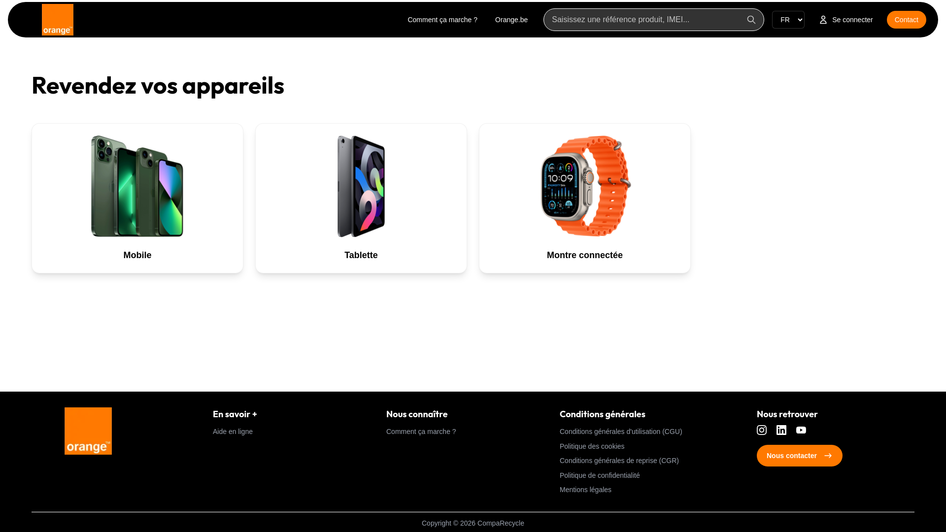 Screenshot of orange-nl.comparecycle.com