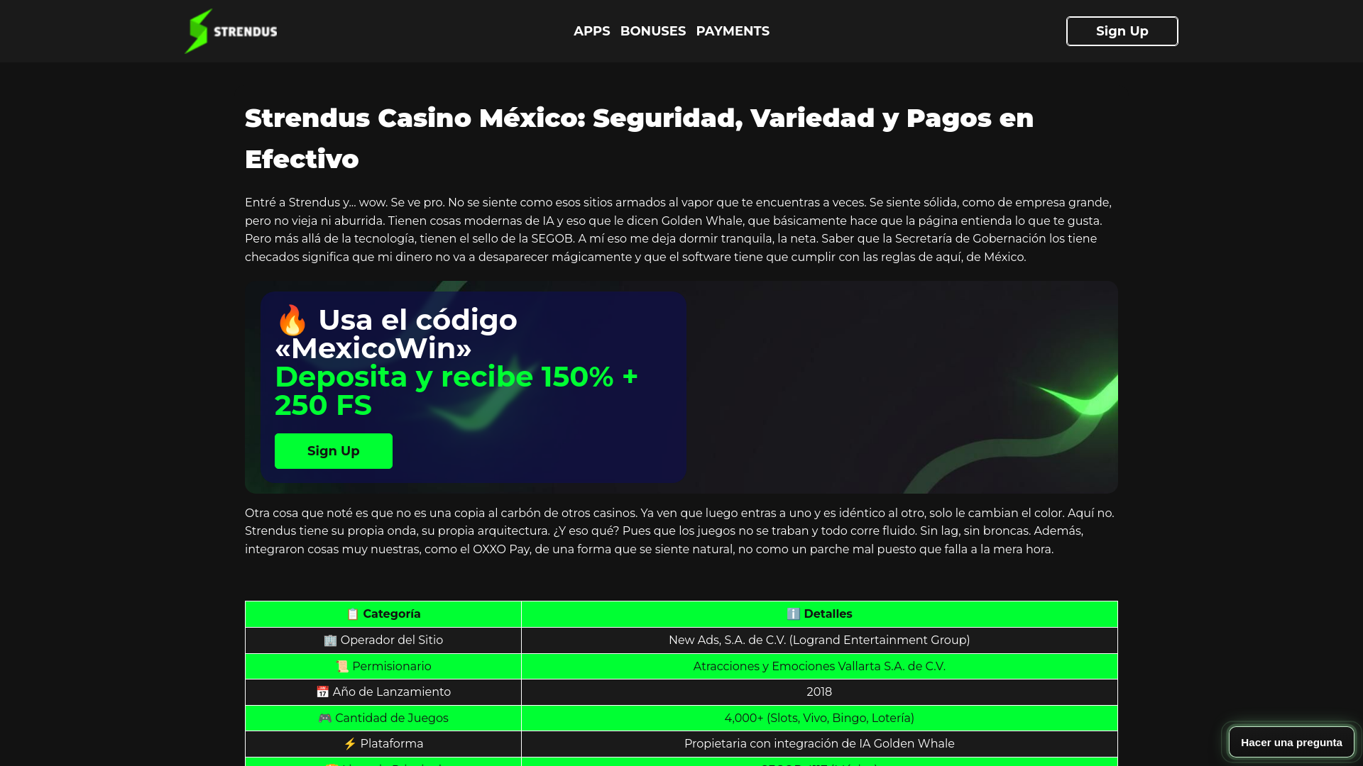 Screenshot of strendus-casino.com