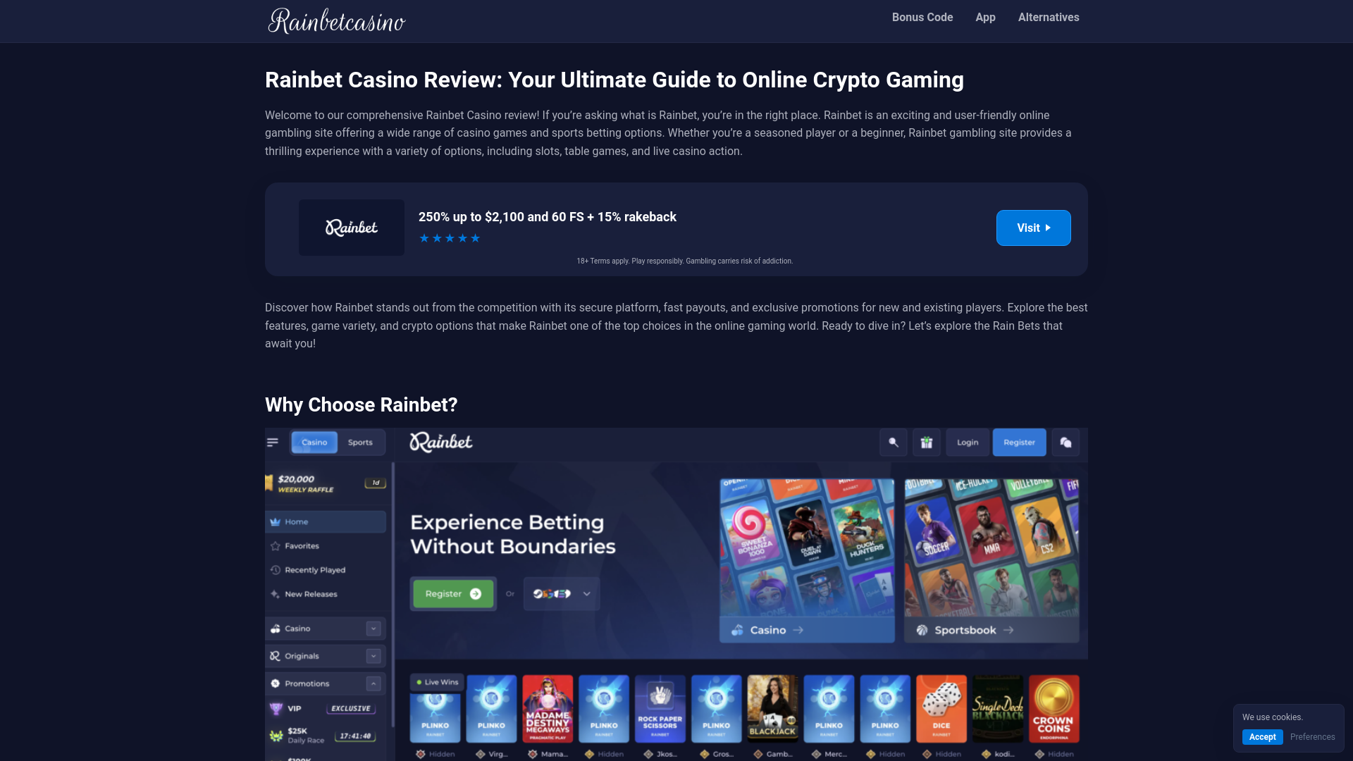 Stored capture of rainbetcasino.us.com