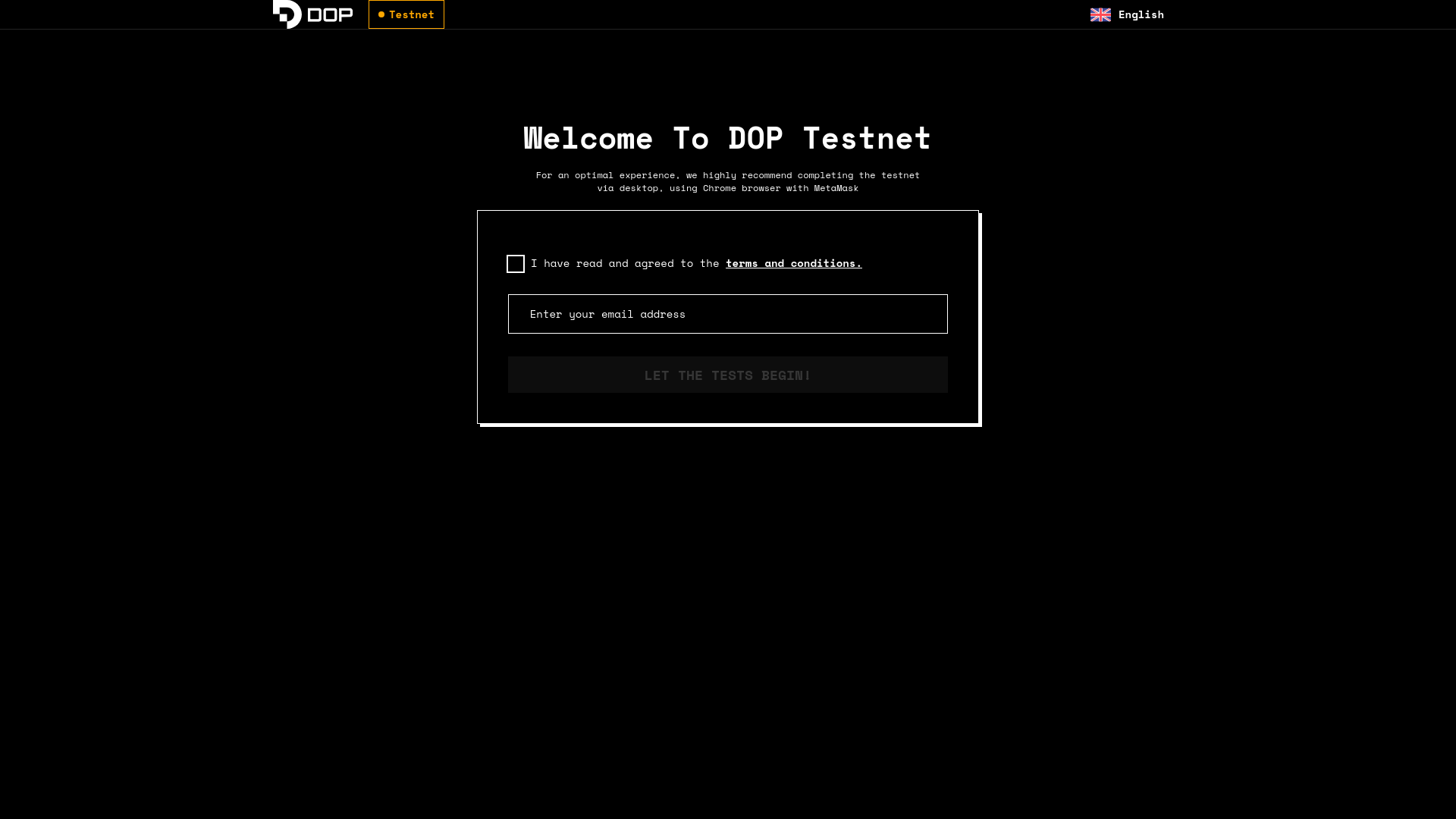 Screenshot of testnet-dop.com