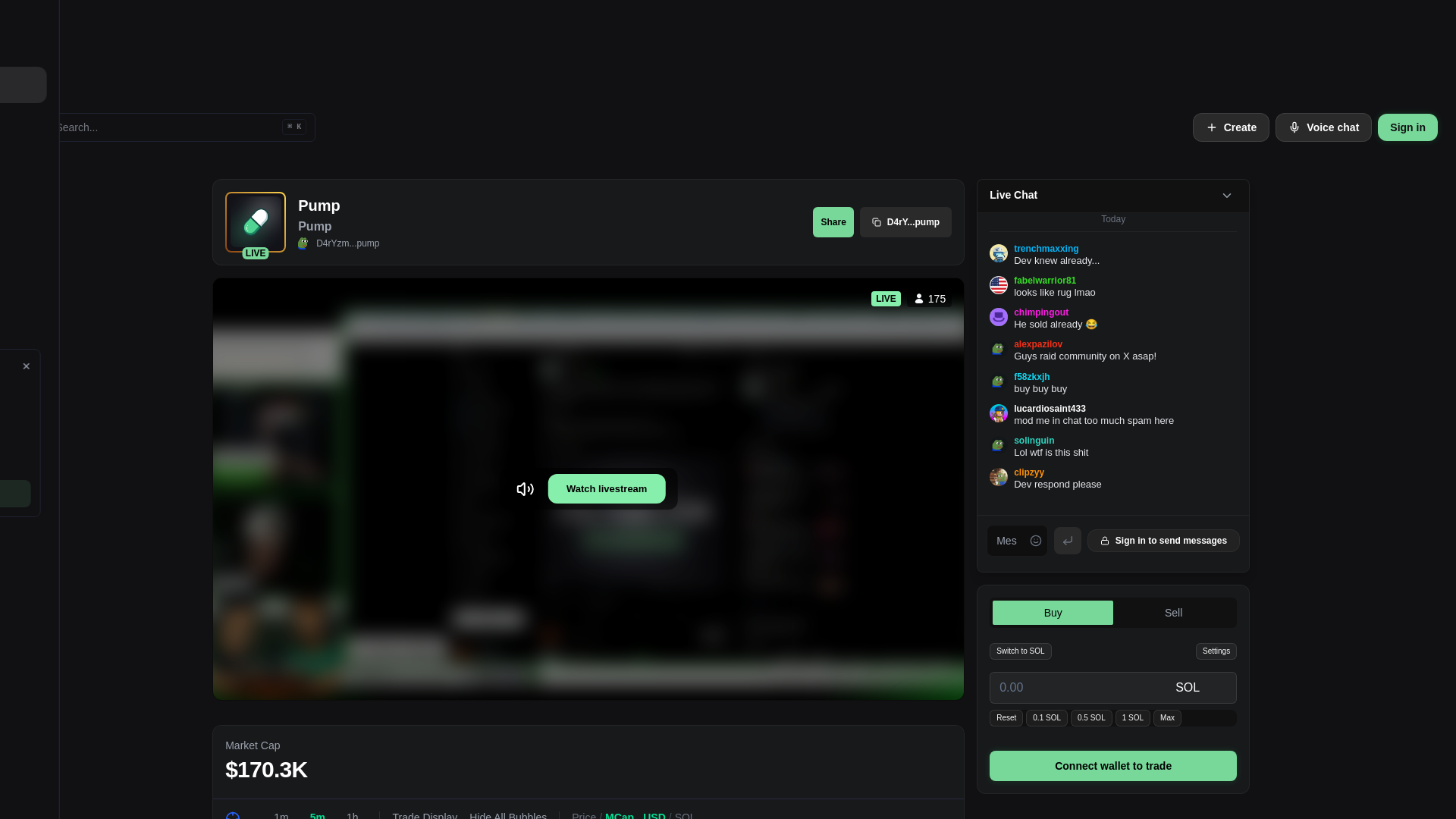 Screenshot of livepump.solstream.cc