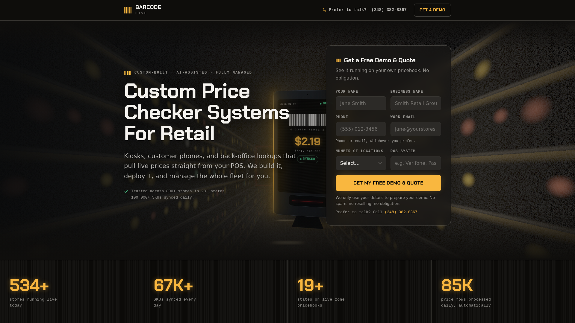 Screenshot of barcode-hive.com