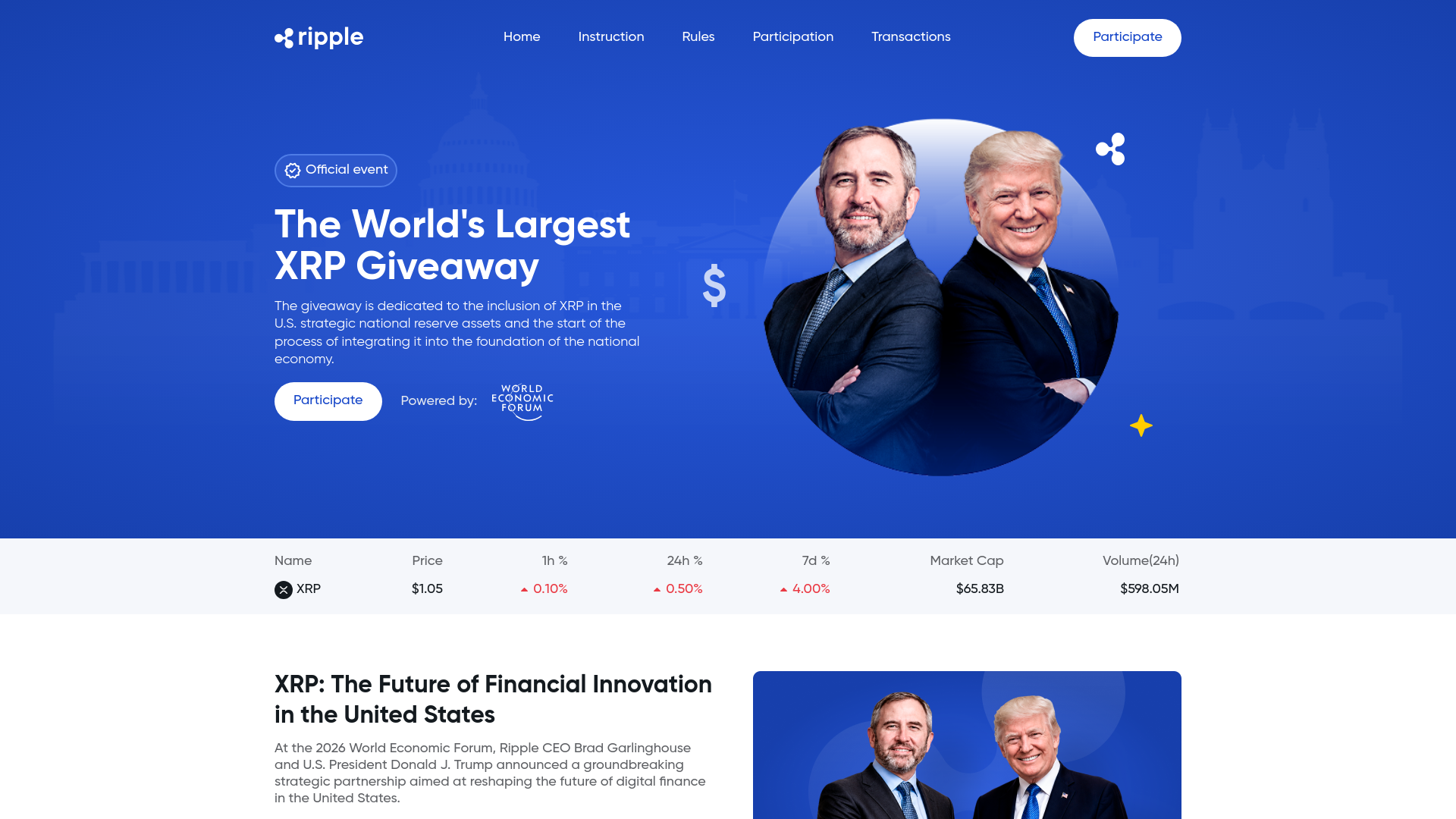 Screenshot of trumpbrad.com