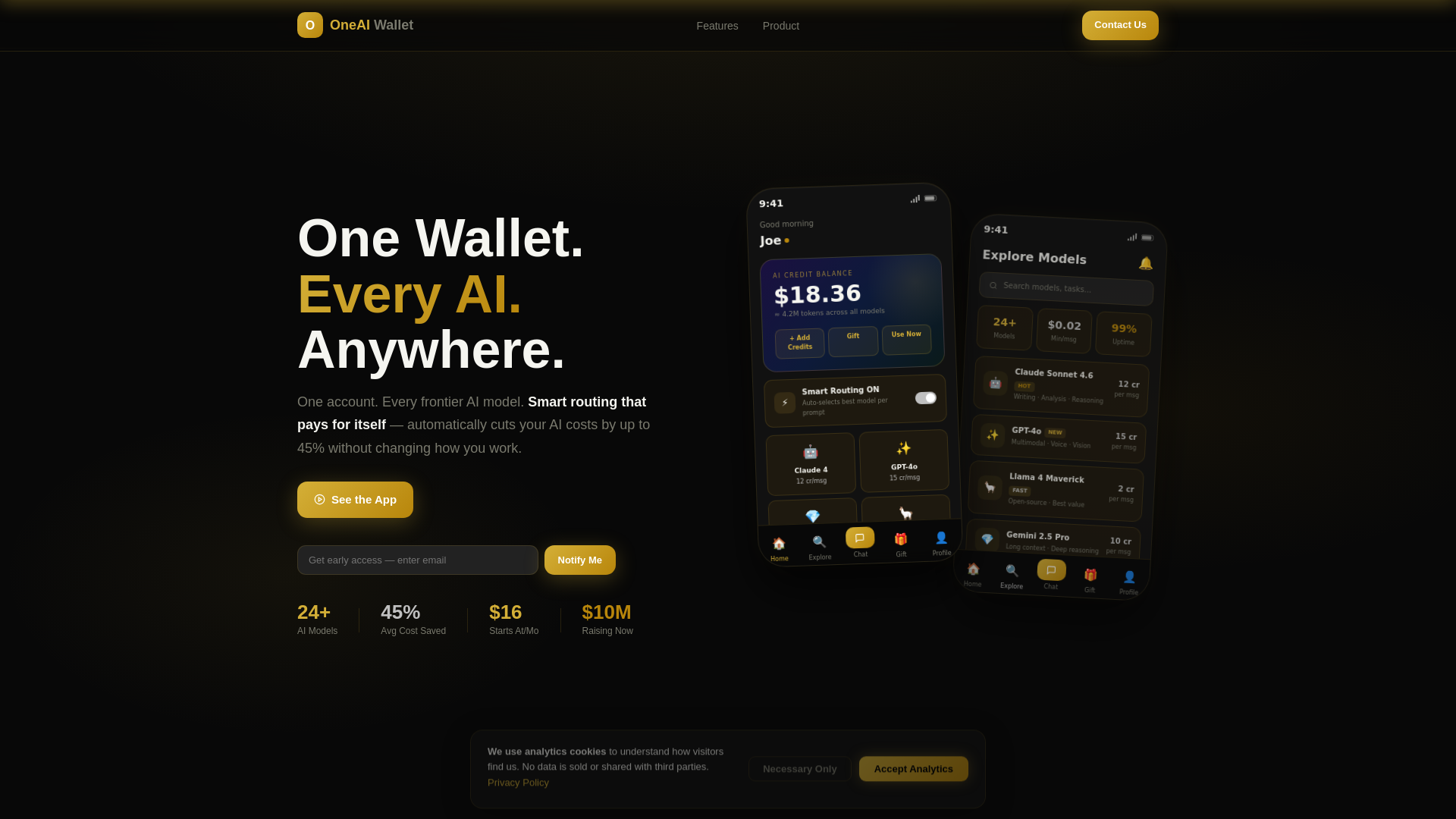 Screenshot of oneaiwallet.com