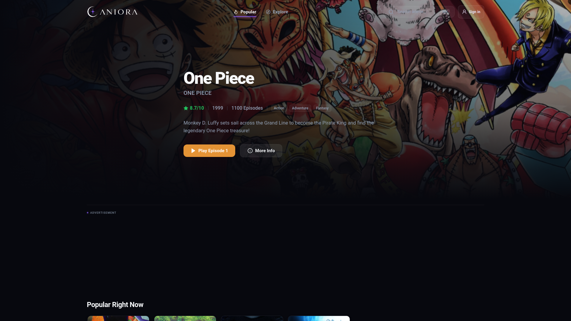 Screenshot of aniora.net