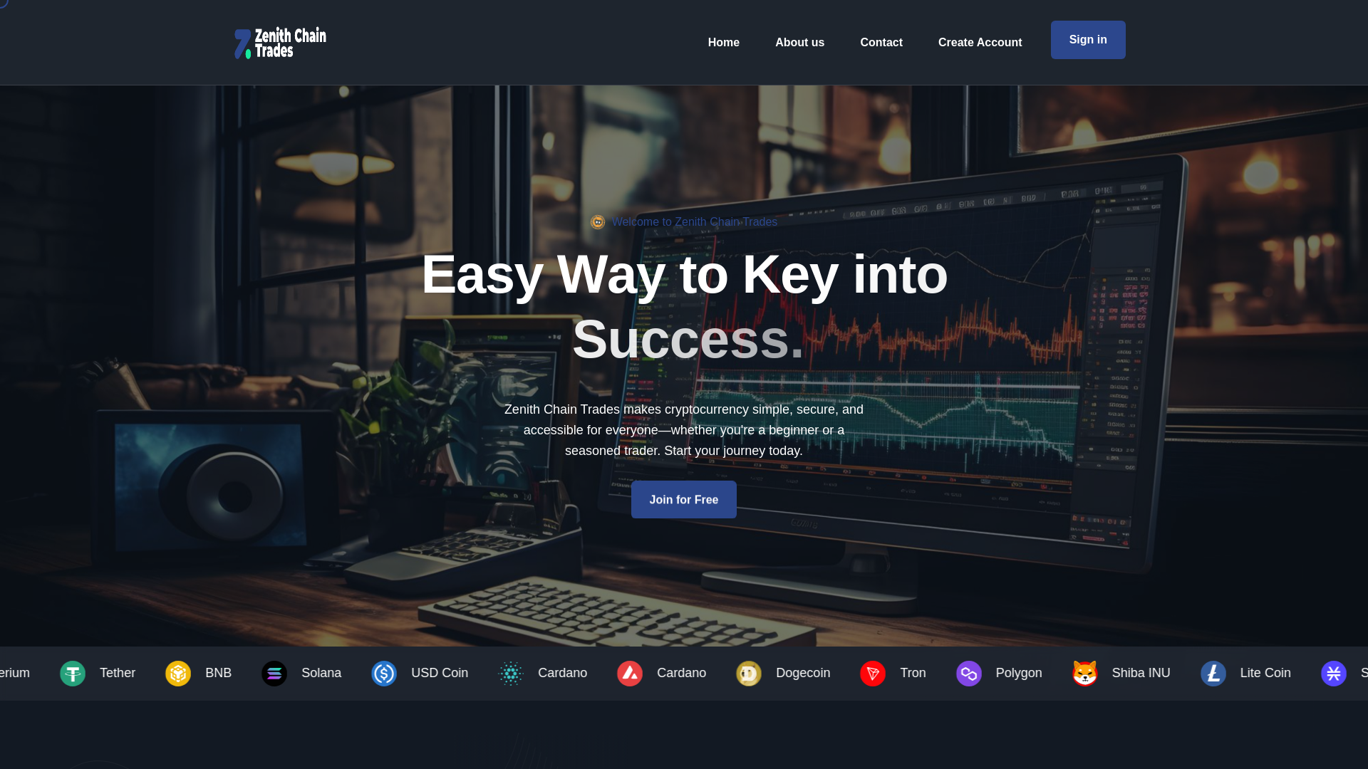 Screenshot of zenithchaintrades.com