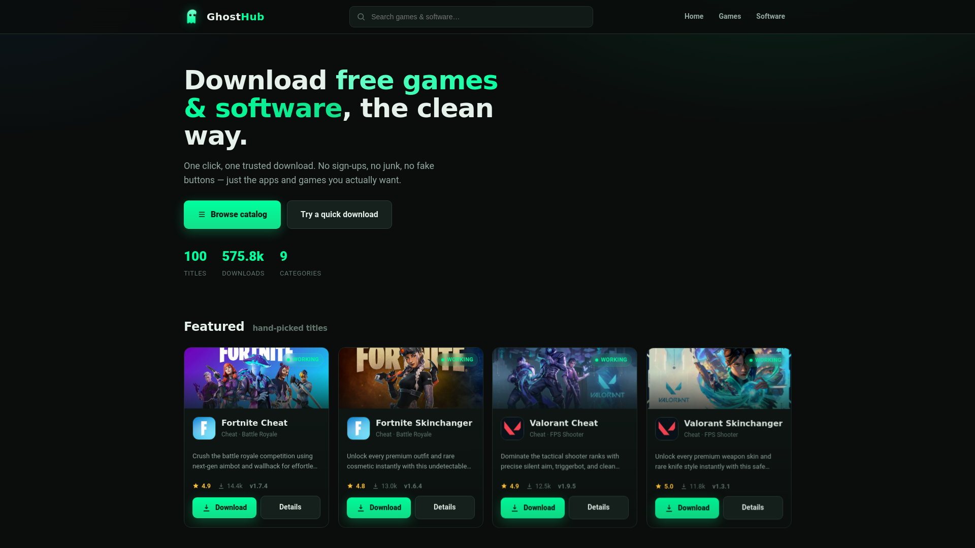 Screenshot of ghost-hub.cc