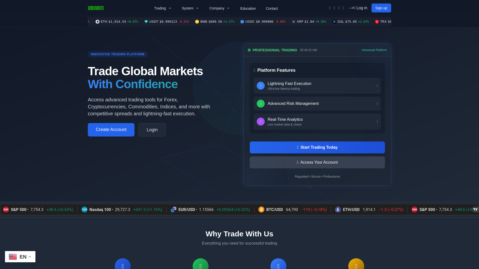 Screenshot of genesisnestx.com