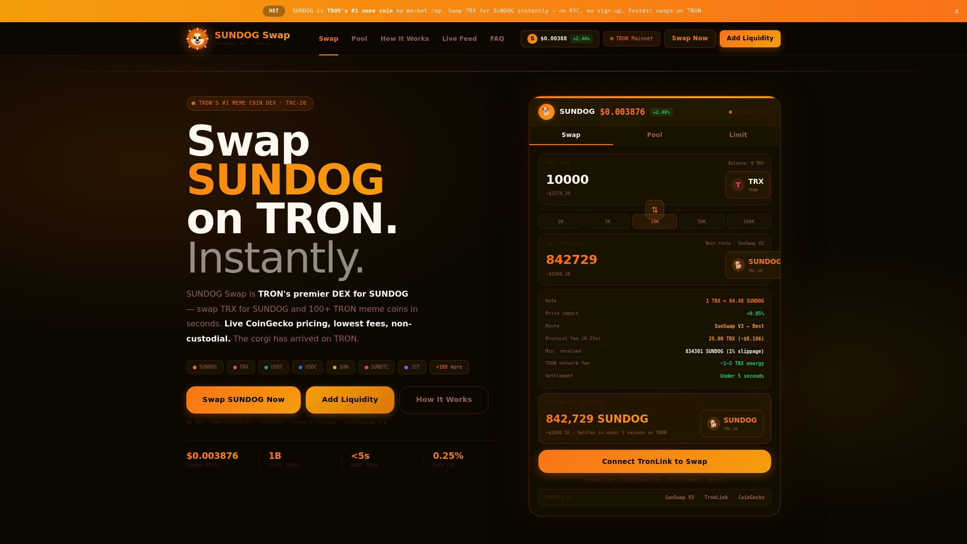 Screenshot of sundogswap.org