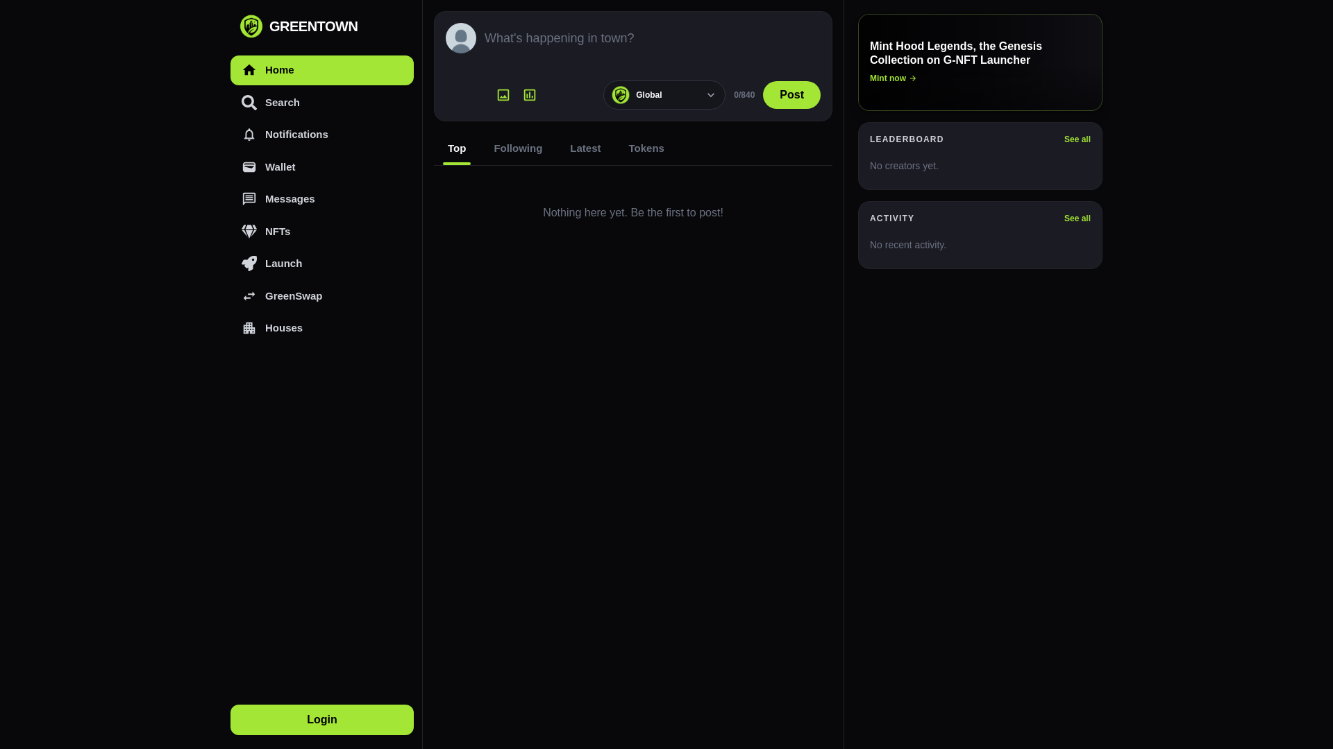 Screenshot of greentown.social