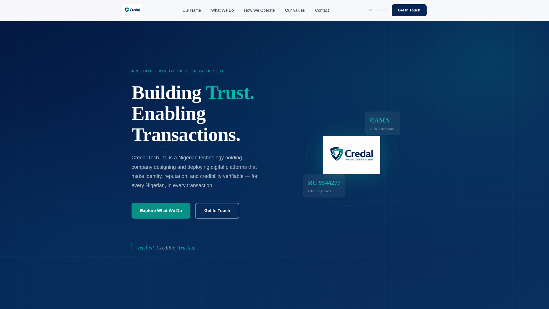 Screenshot of credal.tech