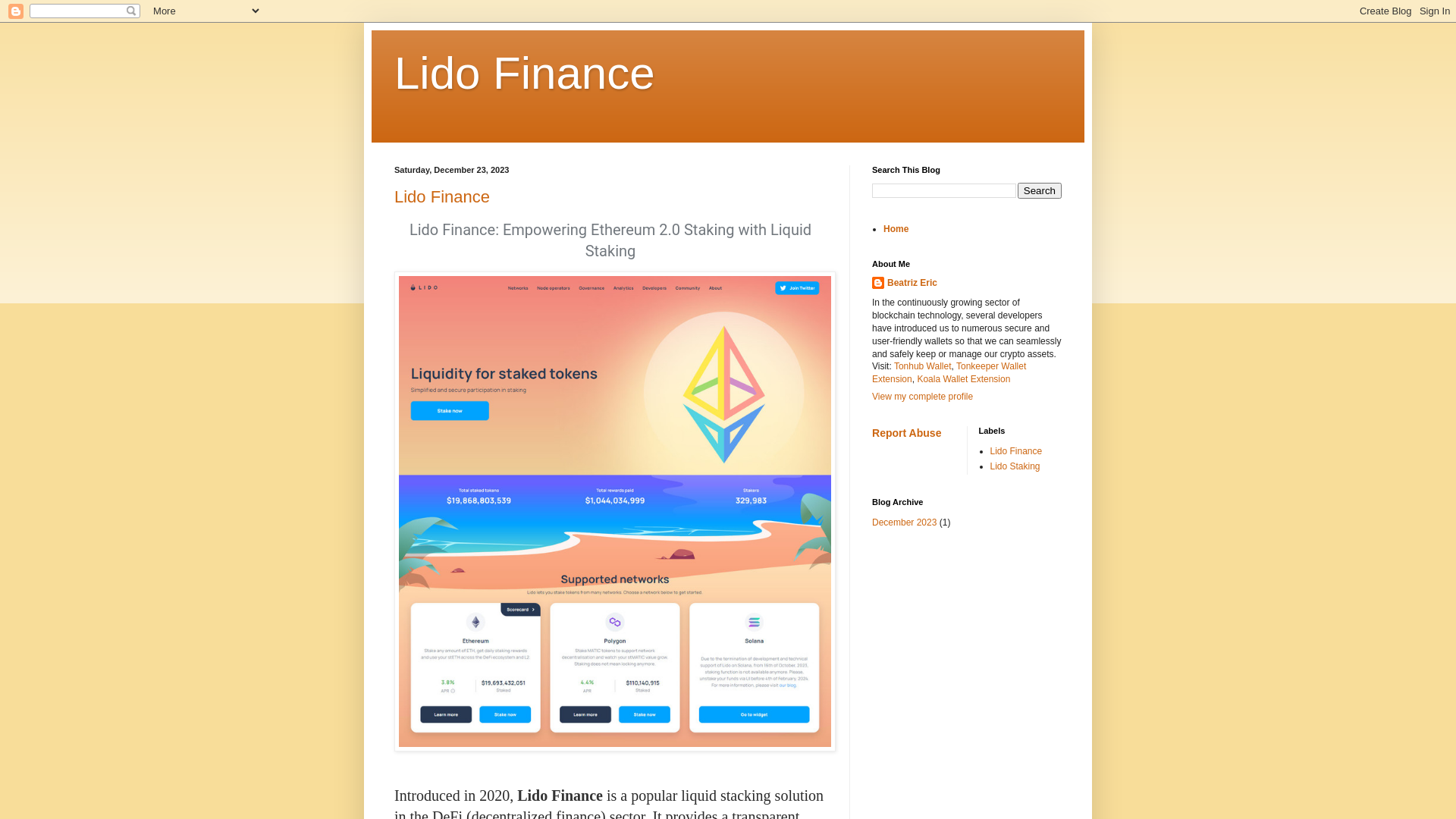 Screenshot of lidofinance.blogspot.com