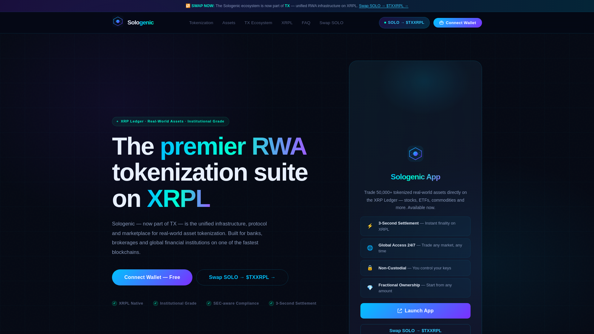 Screenshot of sologenic-dex.com