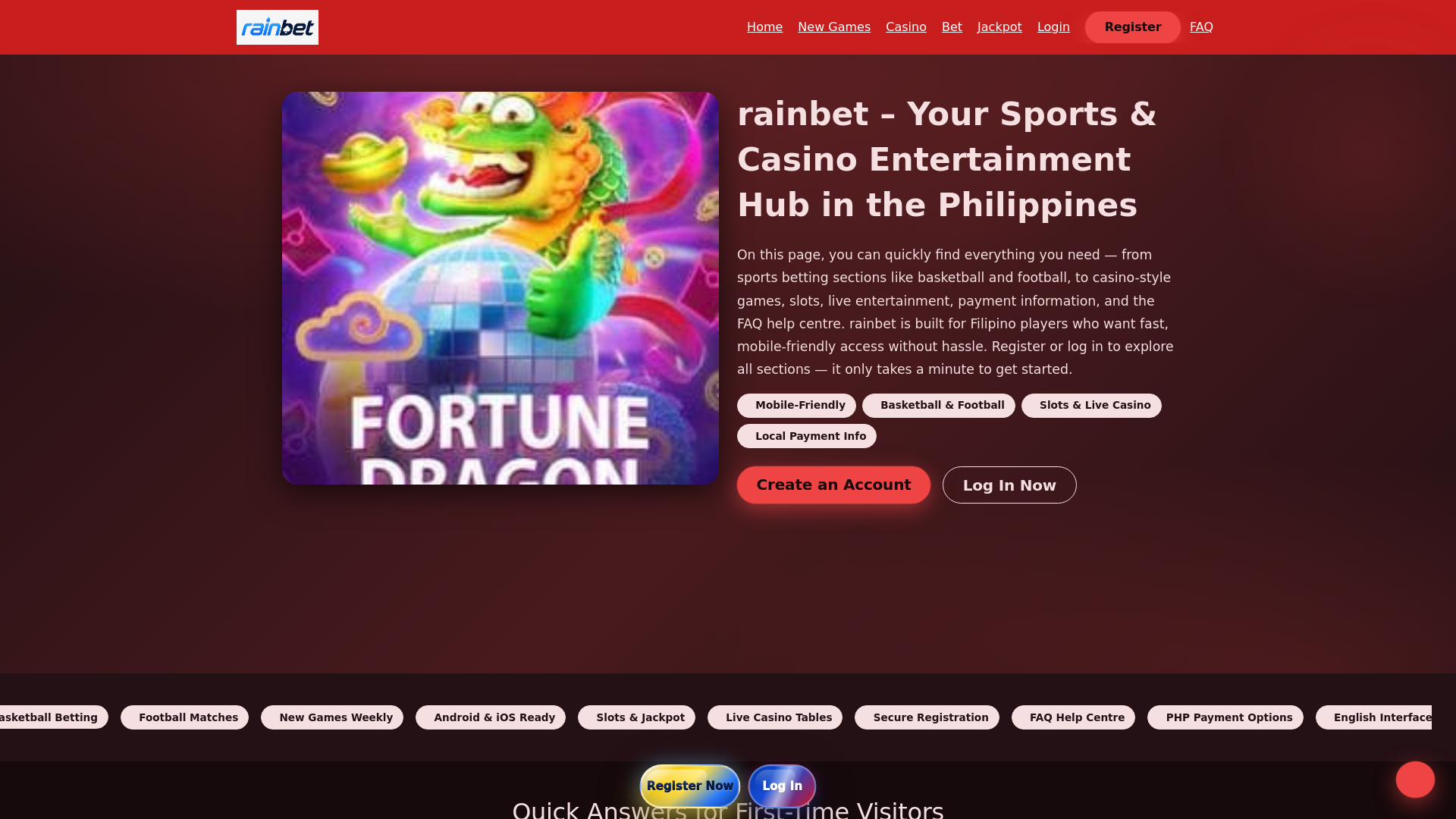 Screenshot of rainbet.wine