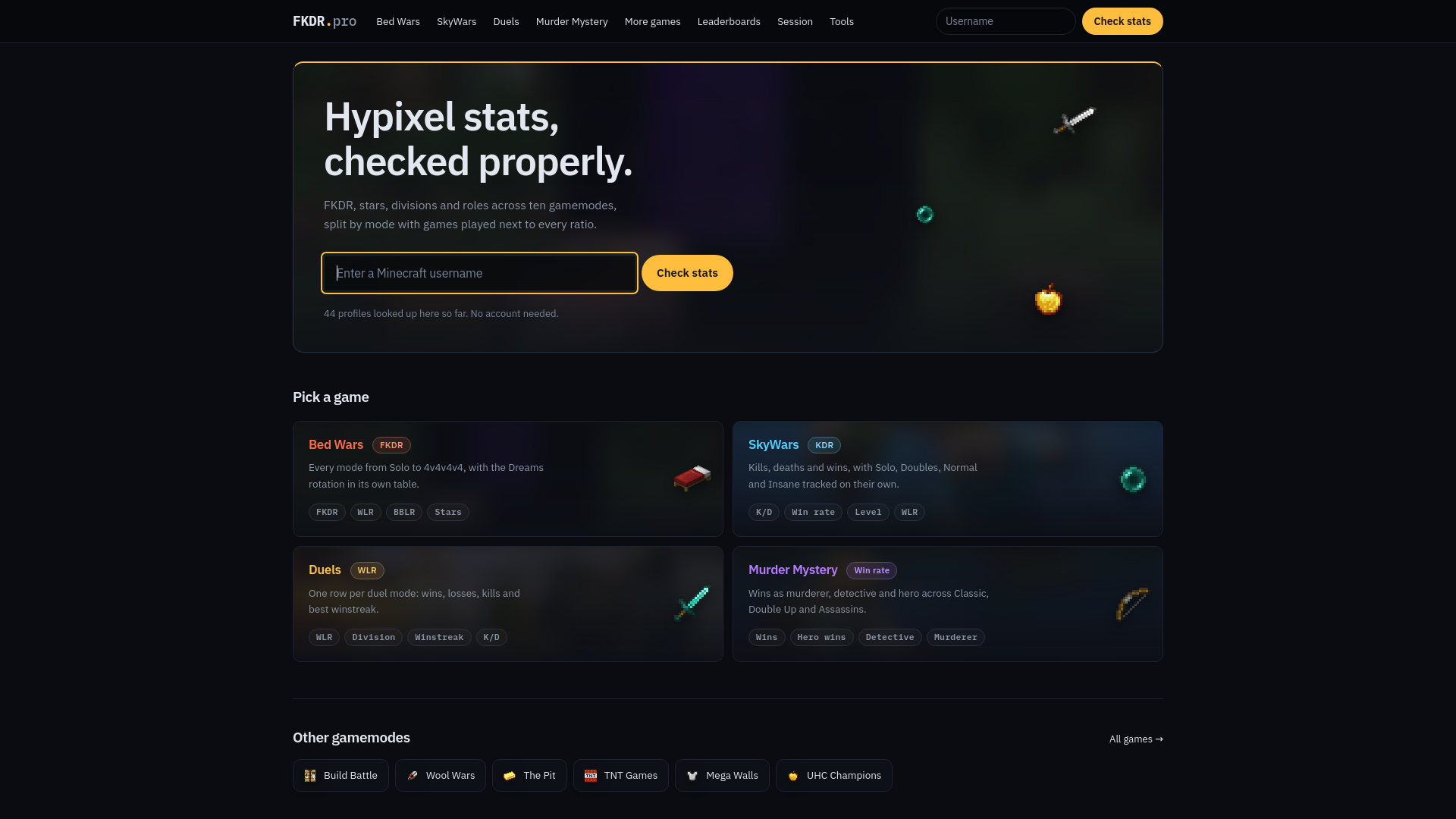 Screenshot of fkdr.pro