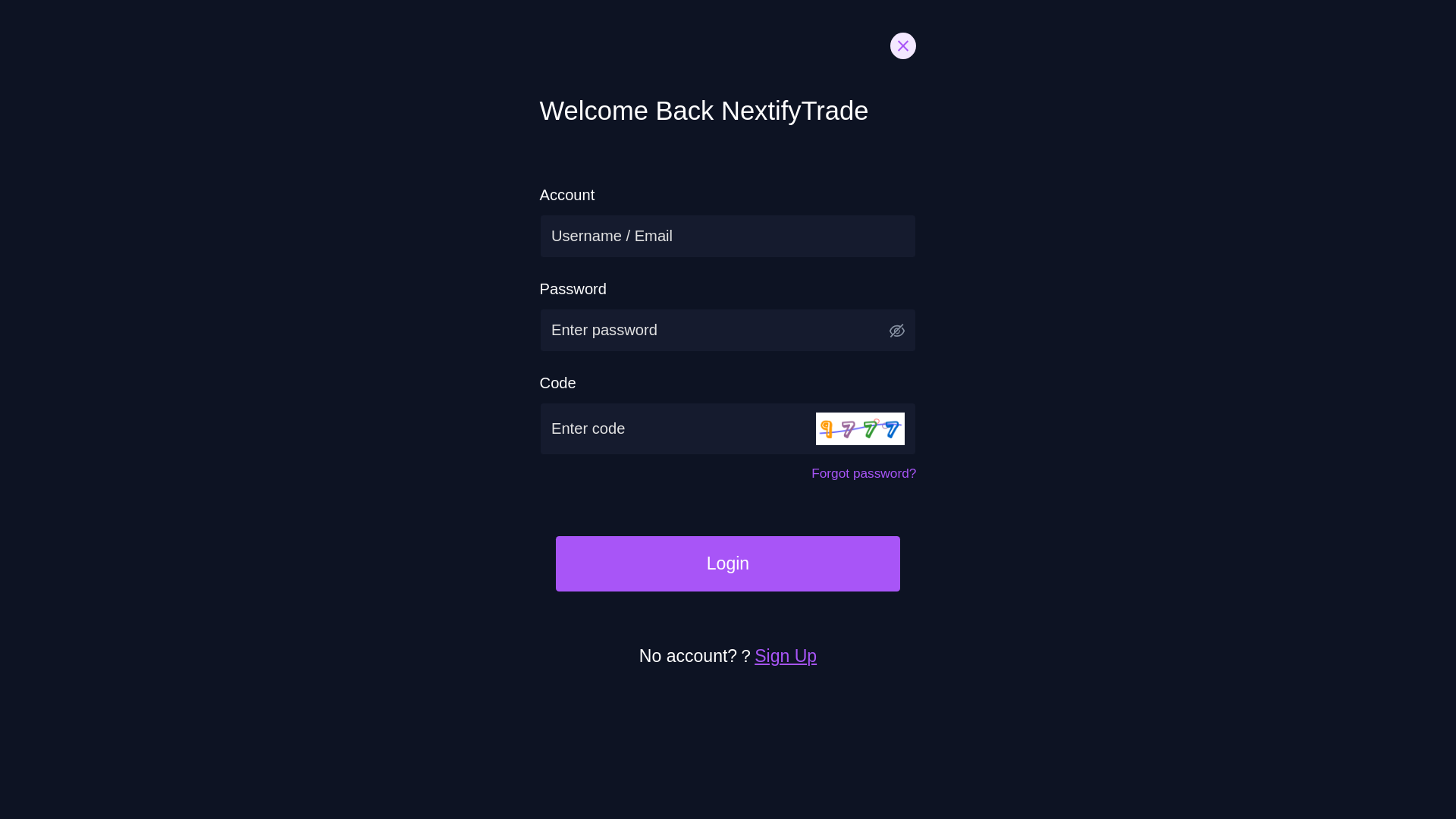 Screenshot of nexifytrade.com