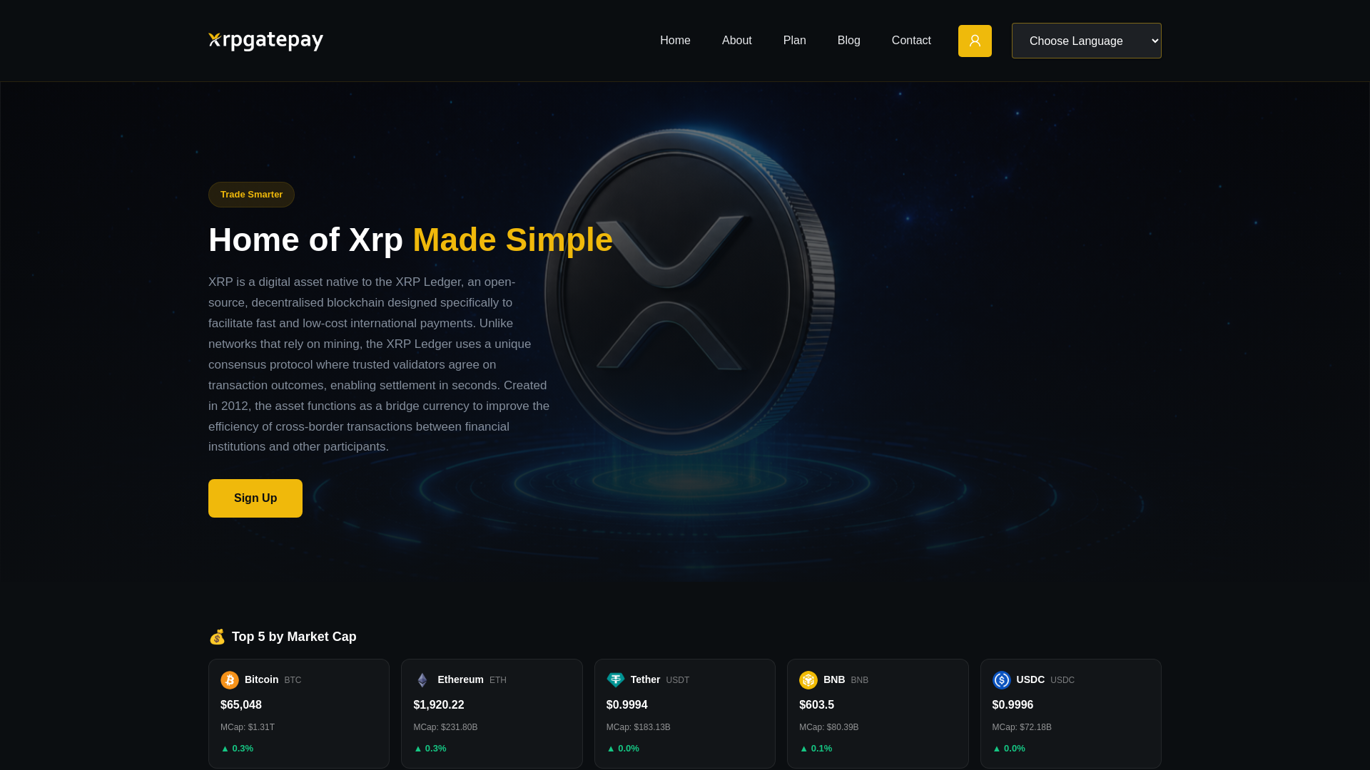 Screenshot of xrpgatepay.com
