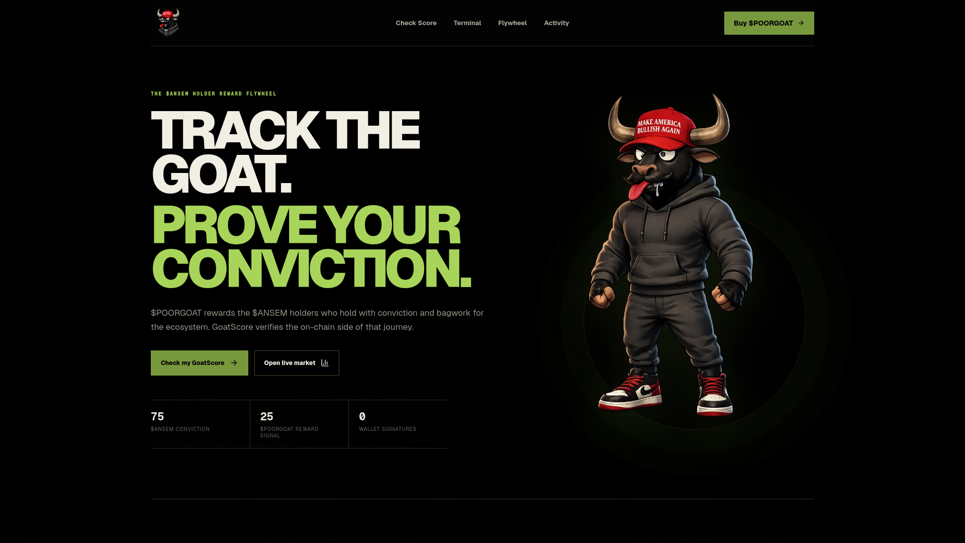 Screenshot of poorgoat.fun