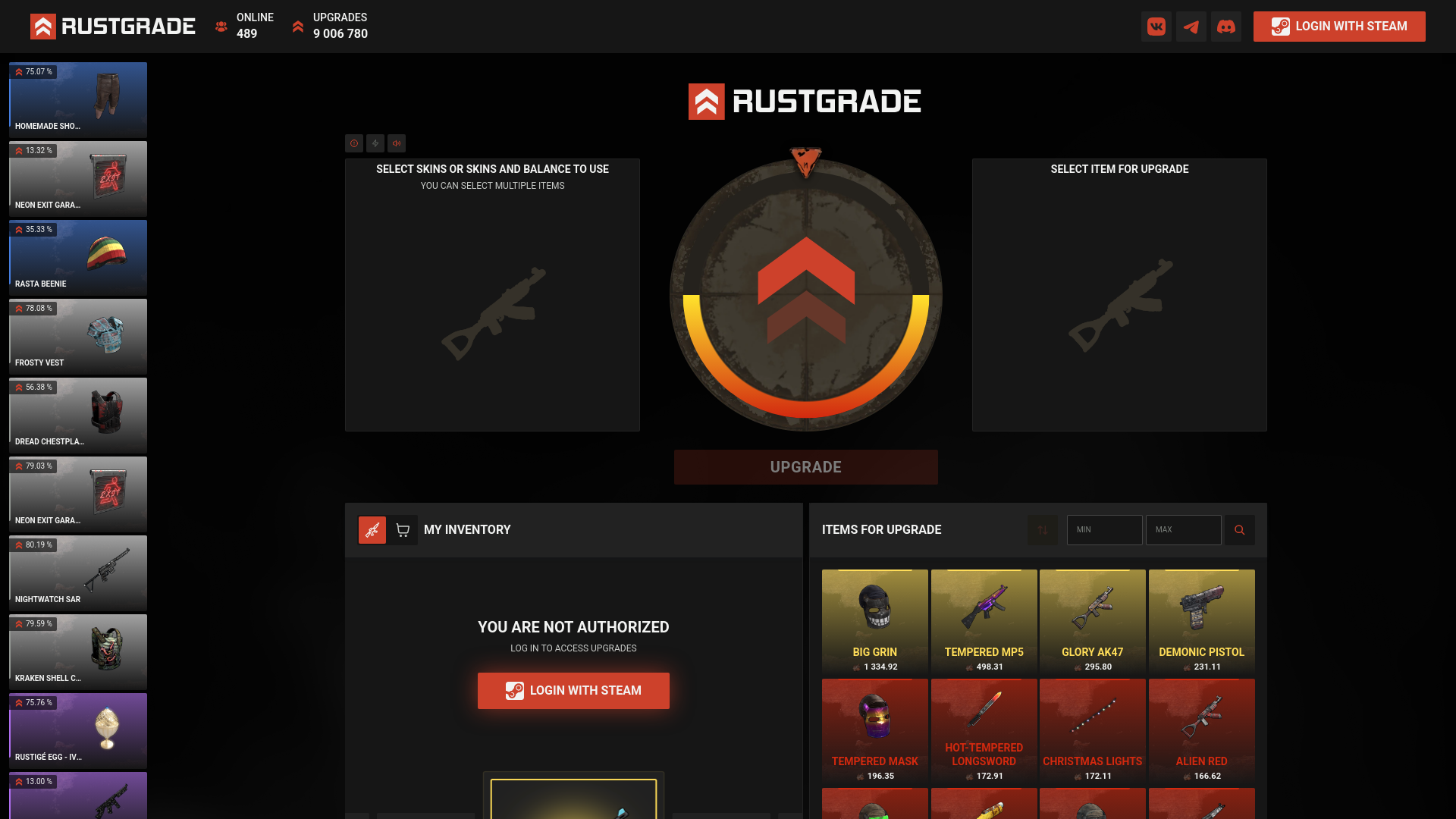 Screenshot of rustgrade.com