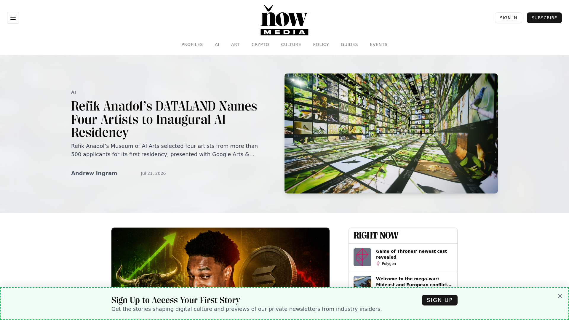 Screenshot of nowmedia.studio