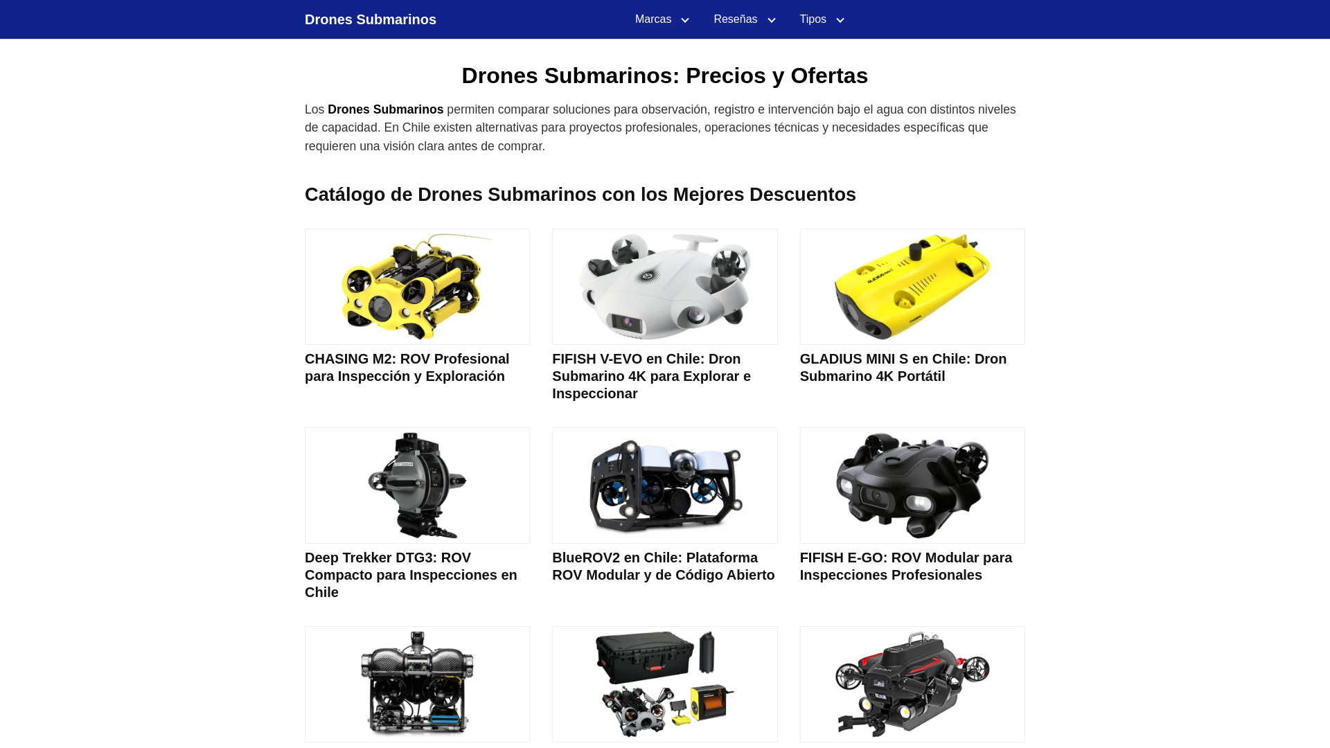 Screenshot of dronessubmarinos.cl