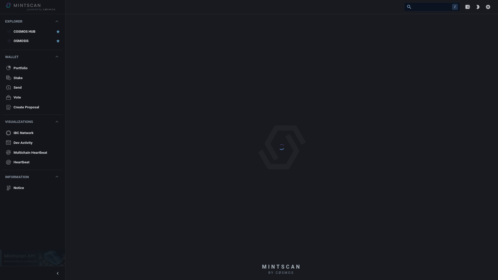 Stored capture of mintscan.io