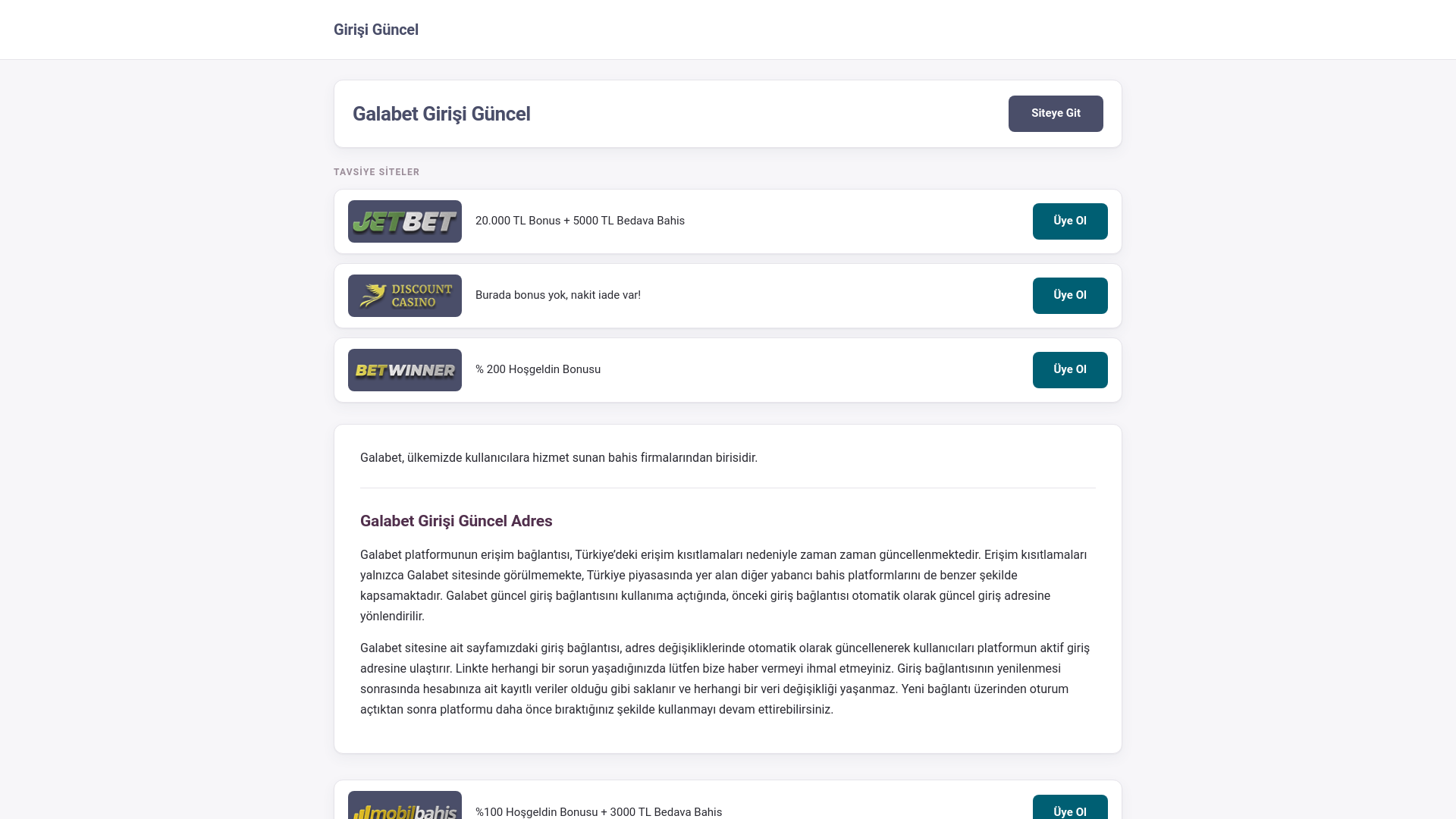 Screenshot of galabet.girisiguncel.vip