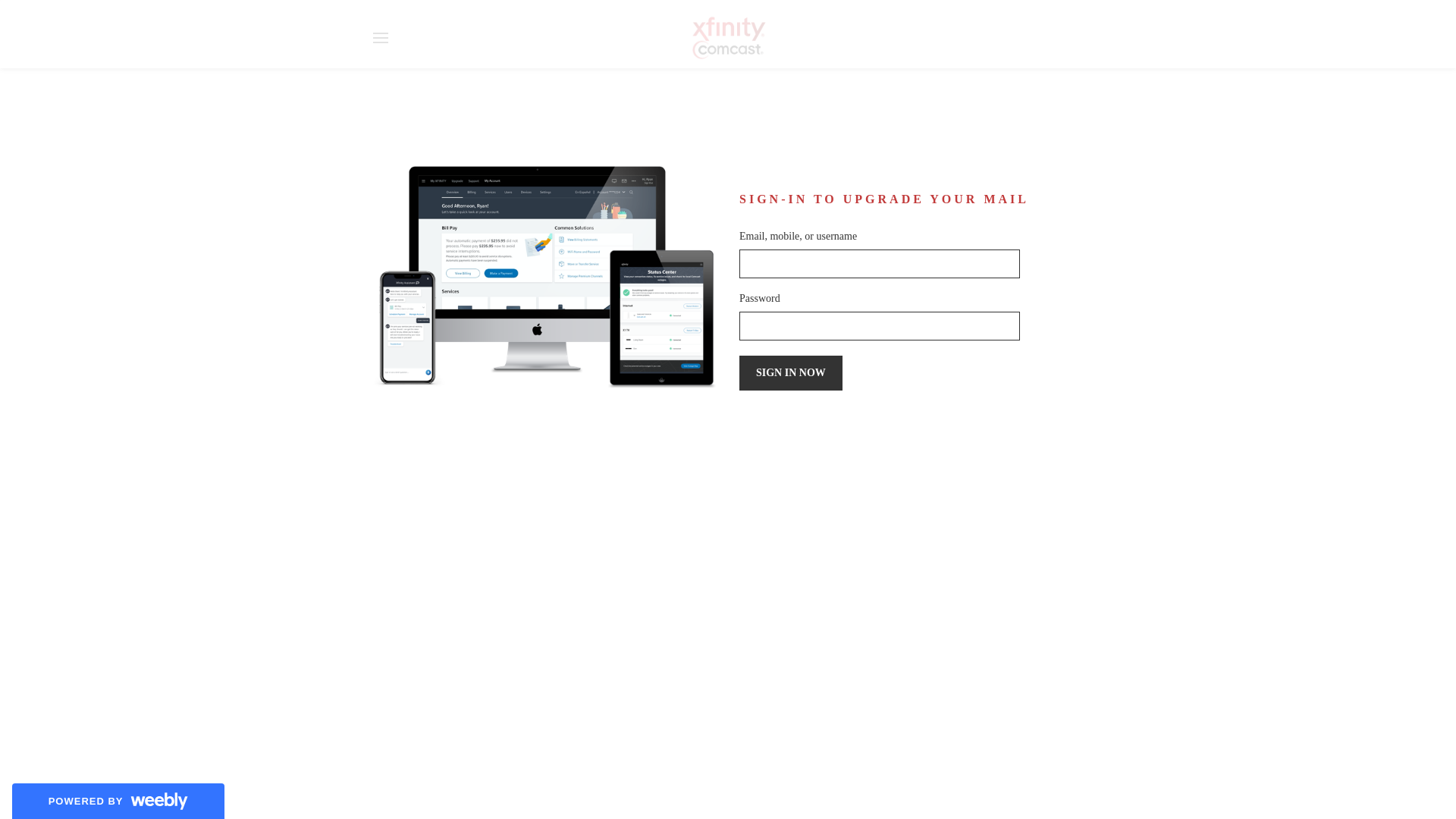 Screenshot of updatexfinity.weebly.com