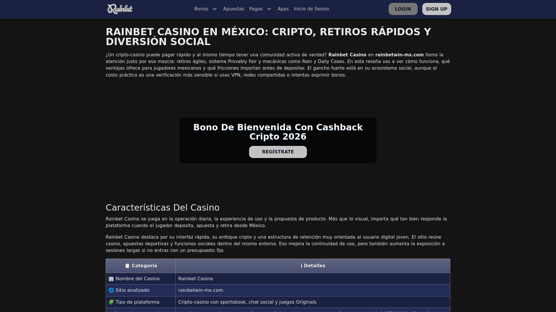 Screenshot of rainbetwin-mx.com