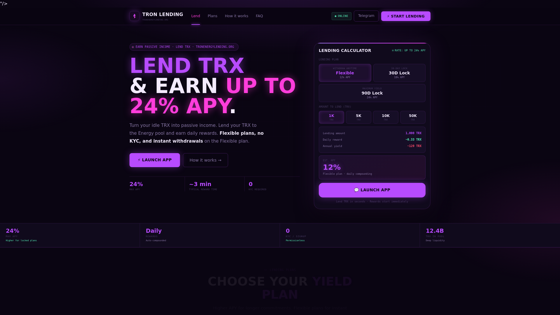 Screenshot of tronenergylending.org